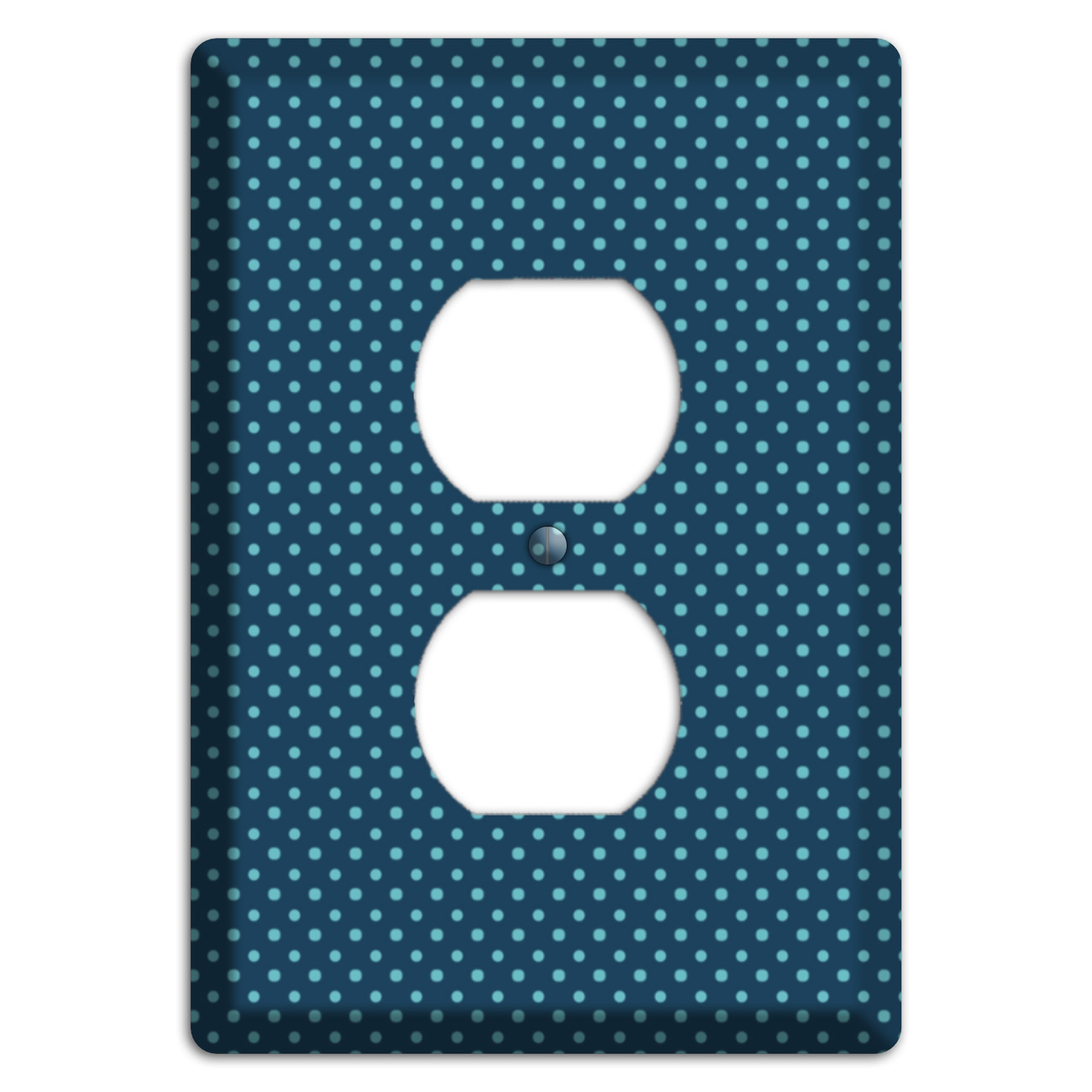 Multi Blue Tiny Polka Dots Duplex Outlet Wallplate