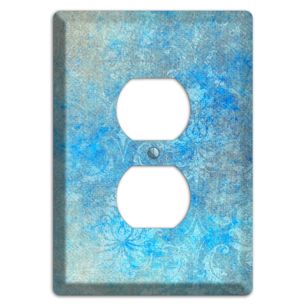 Picton Blue Whimsical Damask Duplex Outlet Wallplate