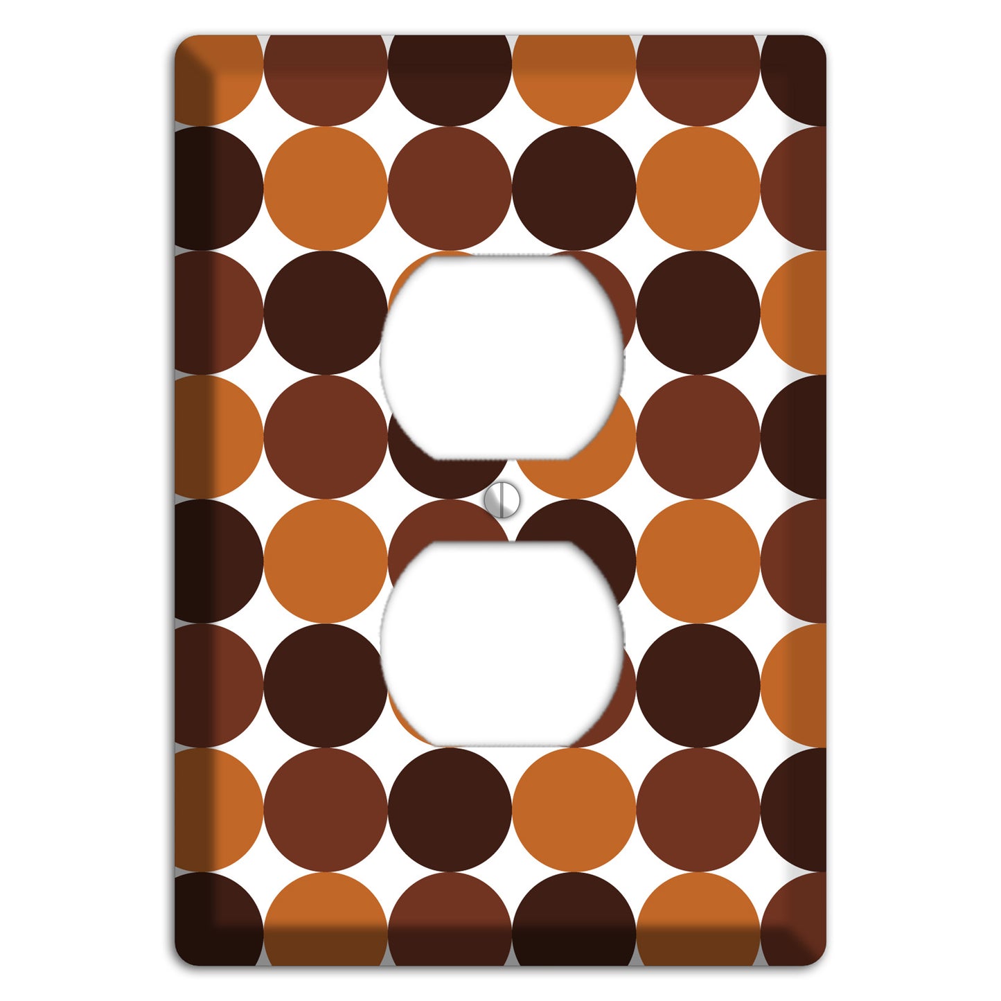 Multi Brown Tiled Dots Duplex Outlet Wallplate