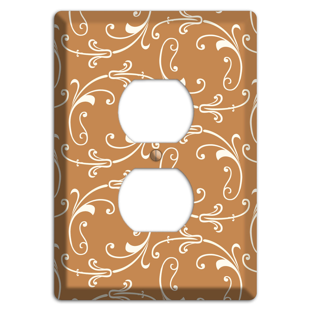 Gold Victorian Sprig Duplex Outlet Wallplate