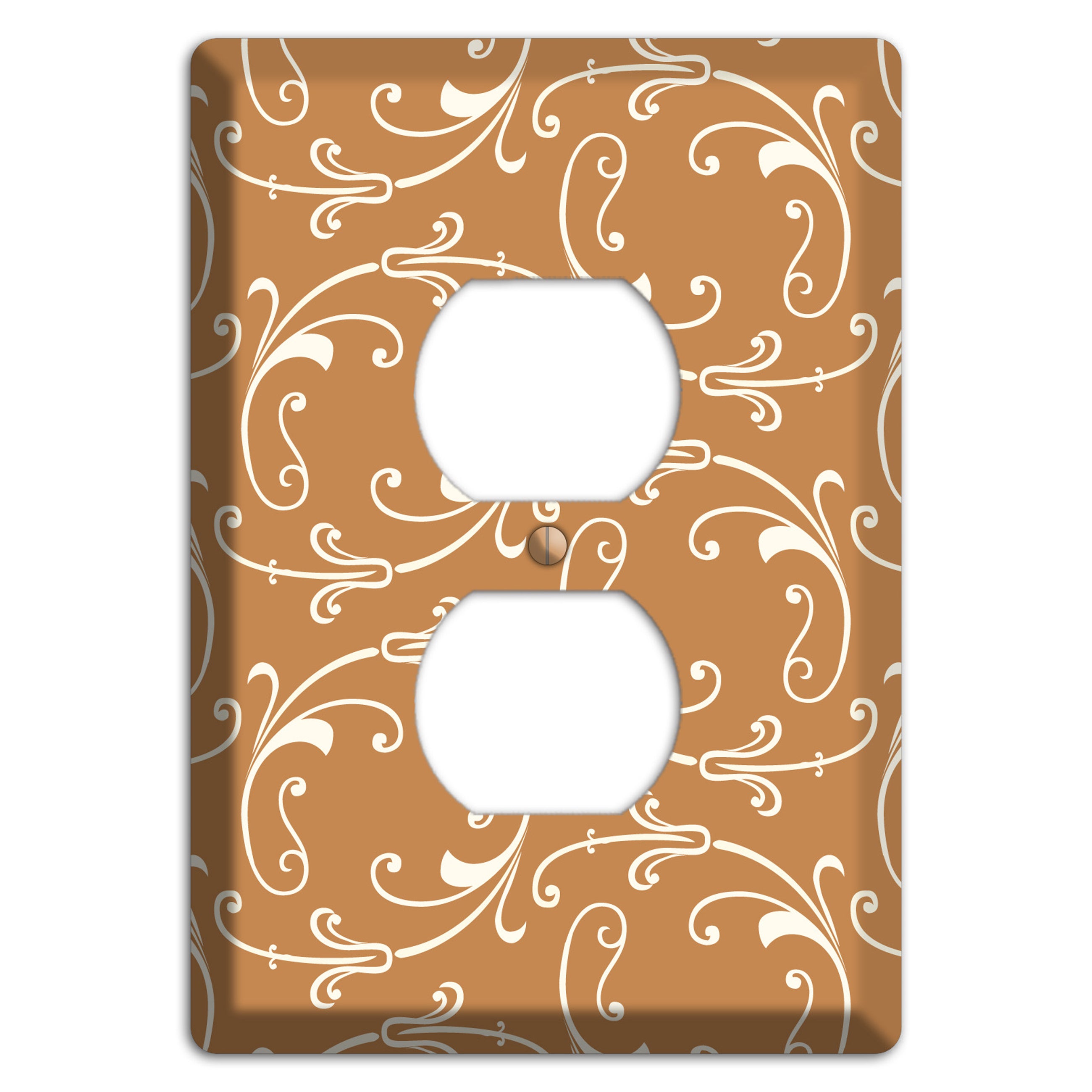 Gold Victorian Sprig Duplex Outlet Wallplate