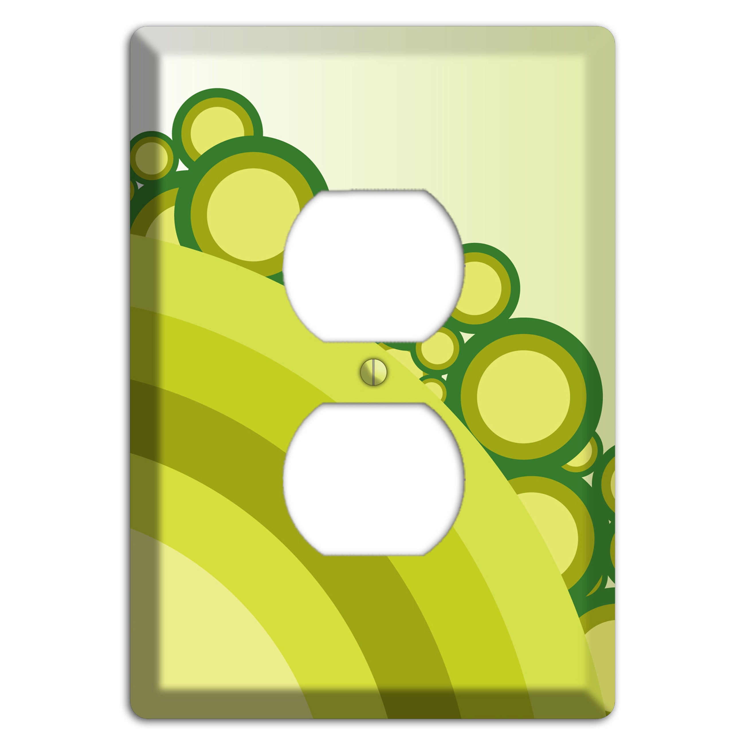 Green Rainbow Dots Duplex Outlet Wallplate