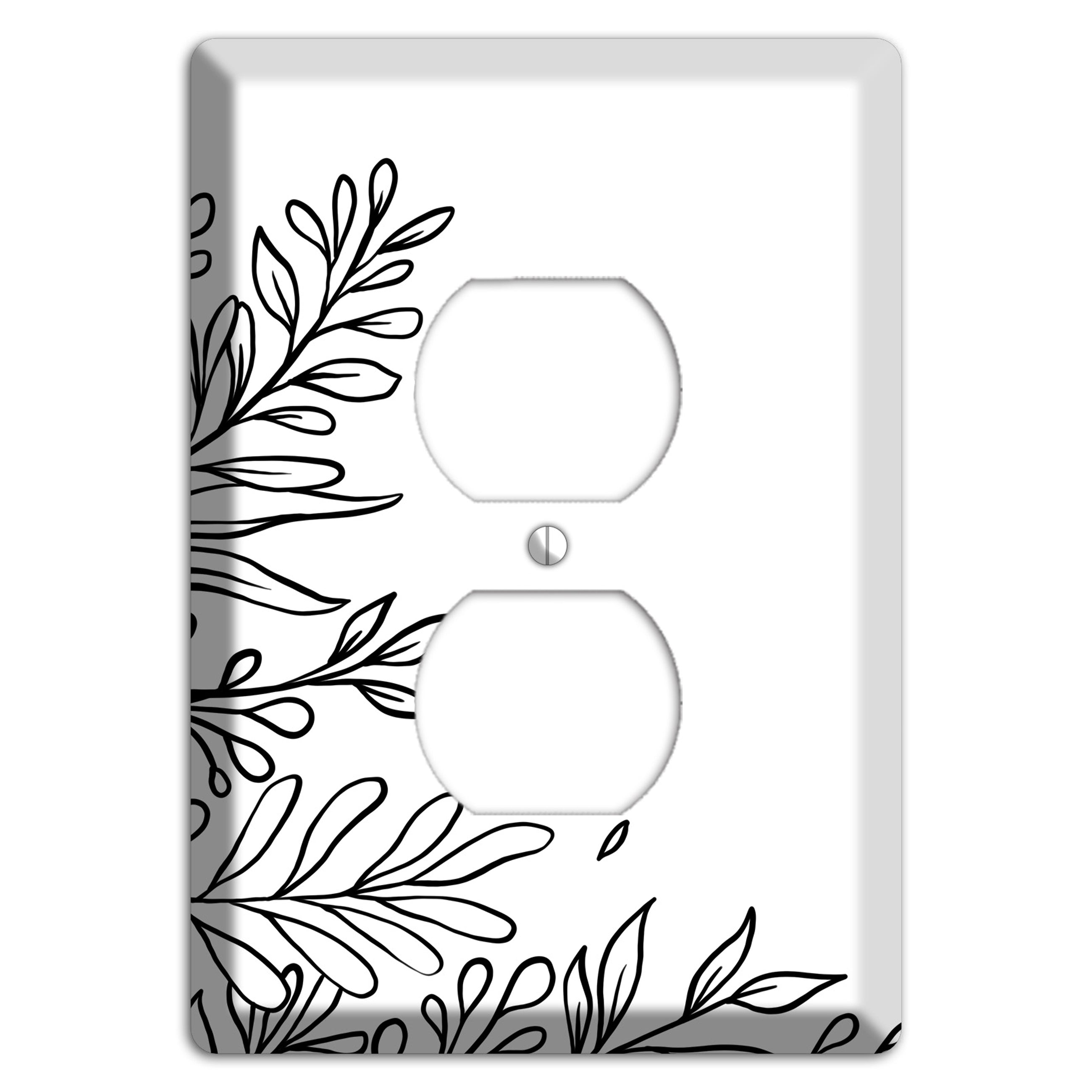 Hand-Drawn Floral 8 Duplex Outlet Wallplate