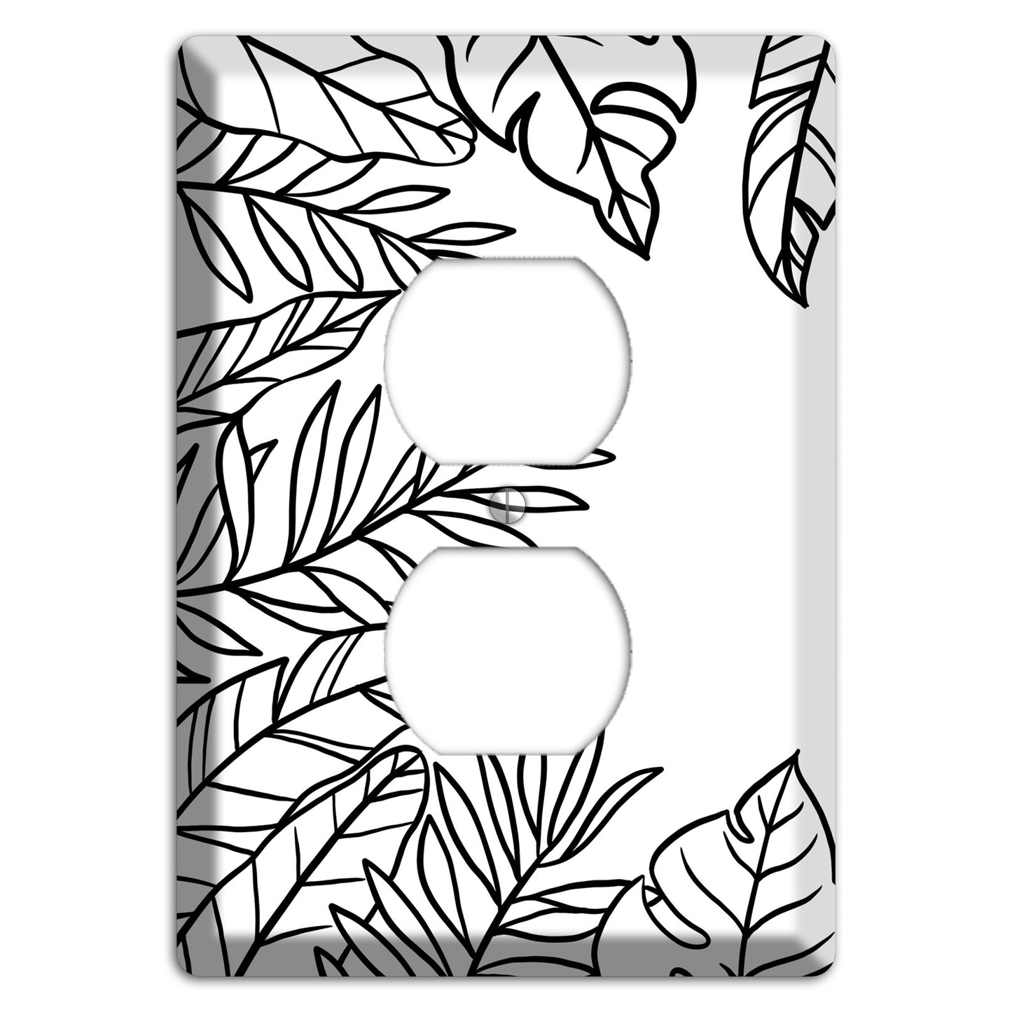Hand-Drawn Leaves 5 Duplex Outlet Wallplate