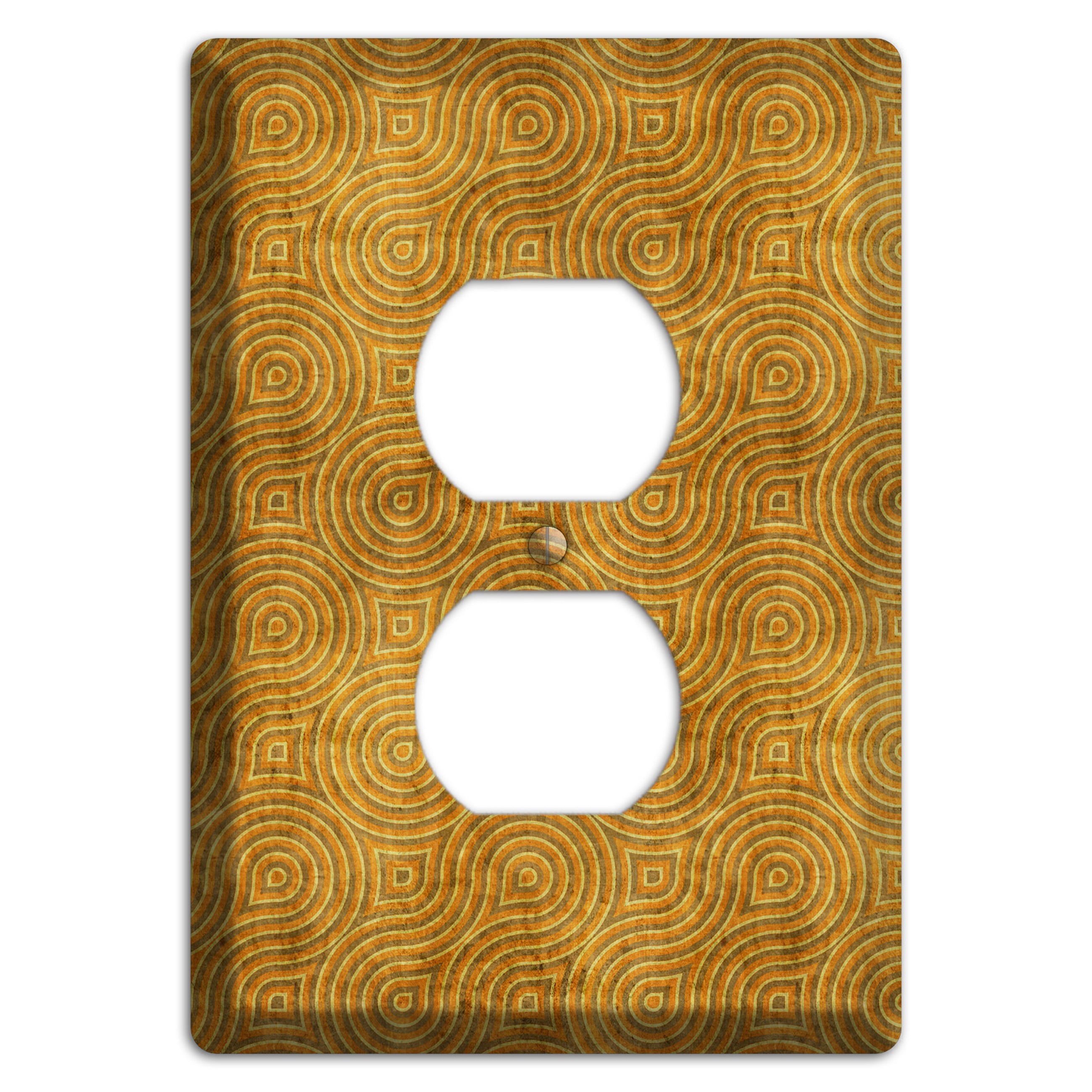 Mustard Swirl Duplex Outlet Wallplate