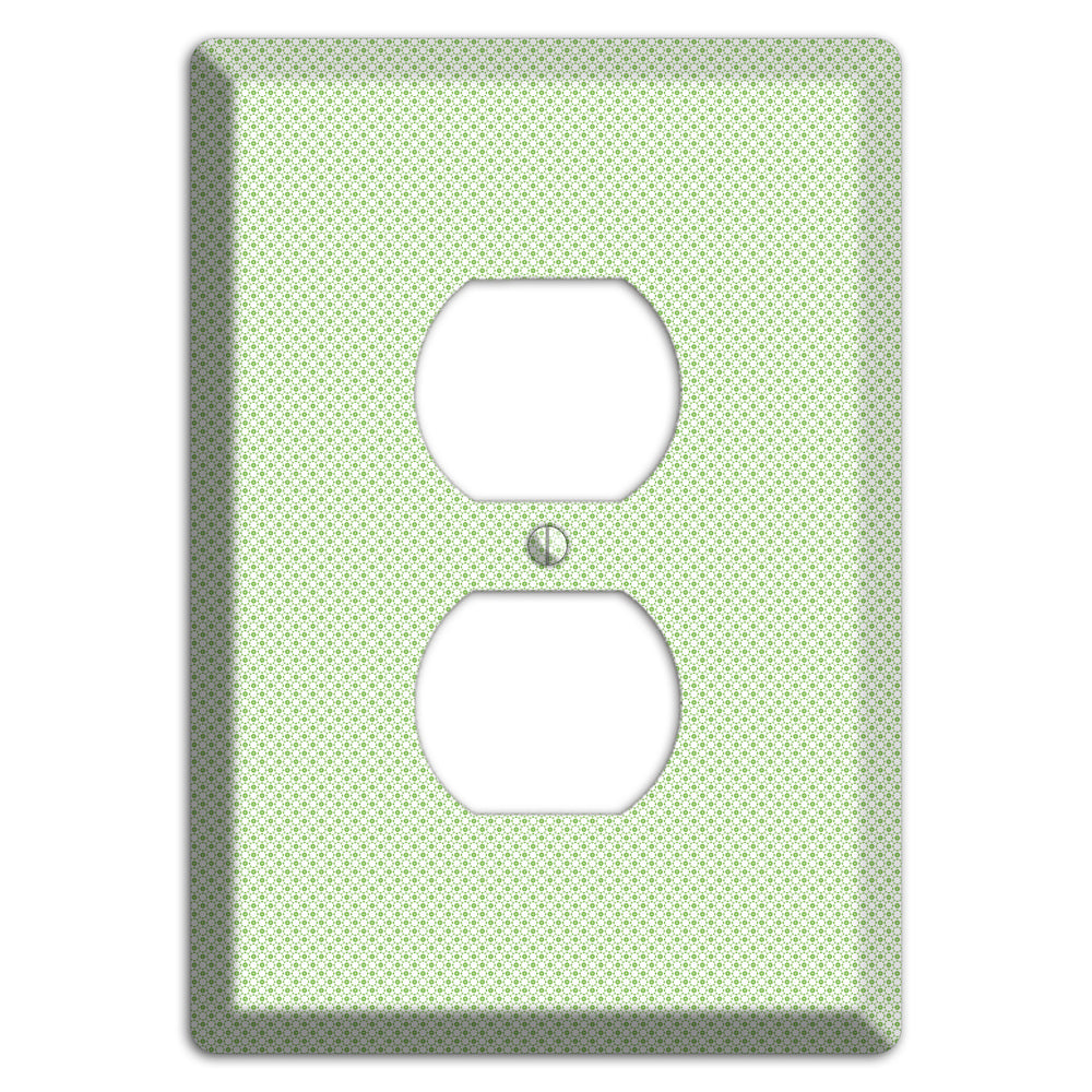 Light Green Tiny Geometric Duplex Outlet Wallplate