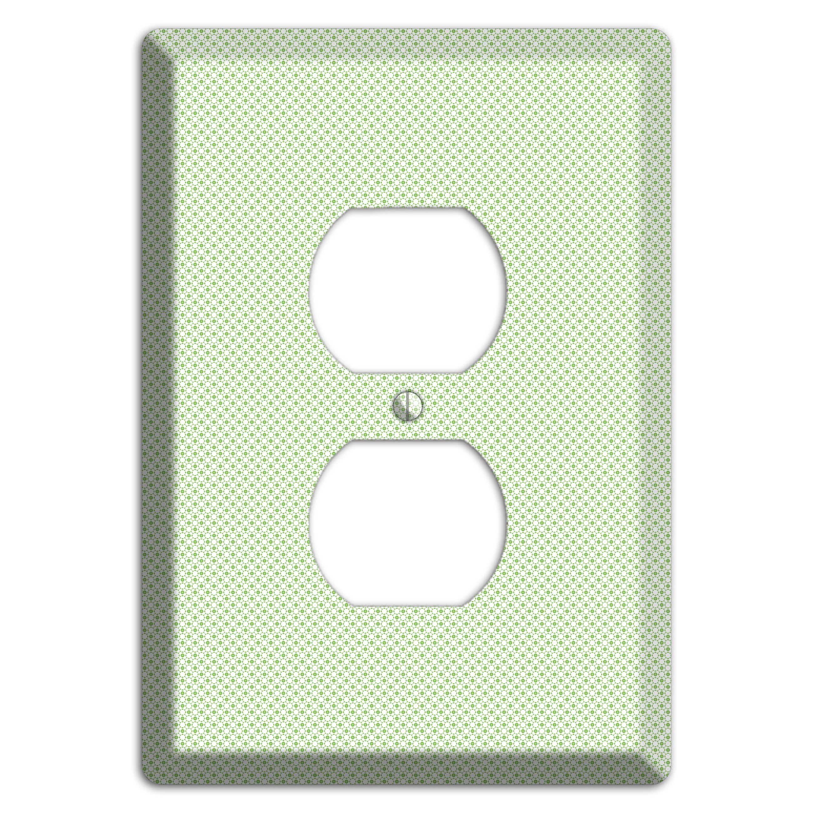 Light Green Tiny Geometric Duplex Outlet Wallplate