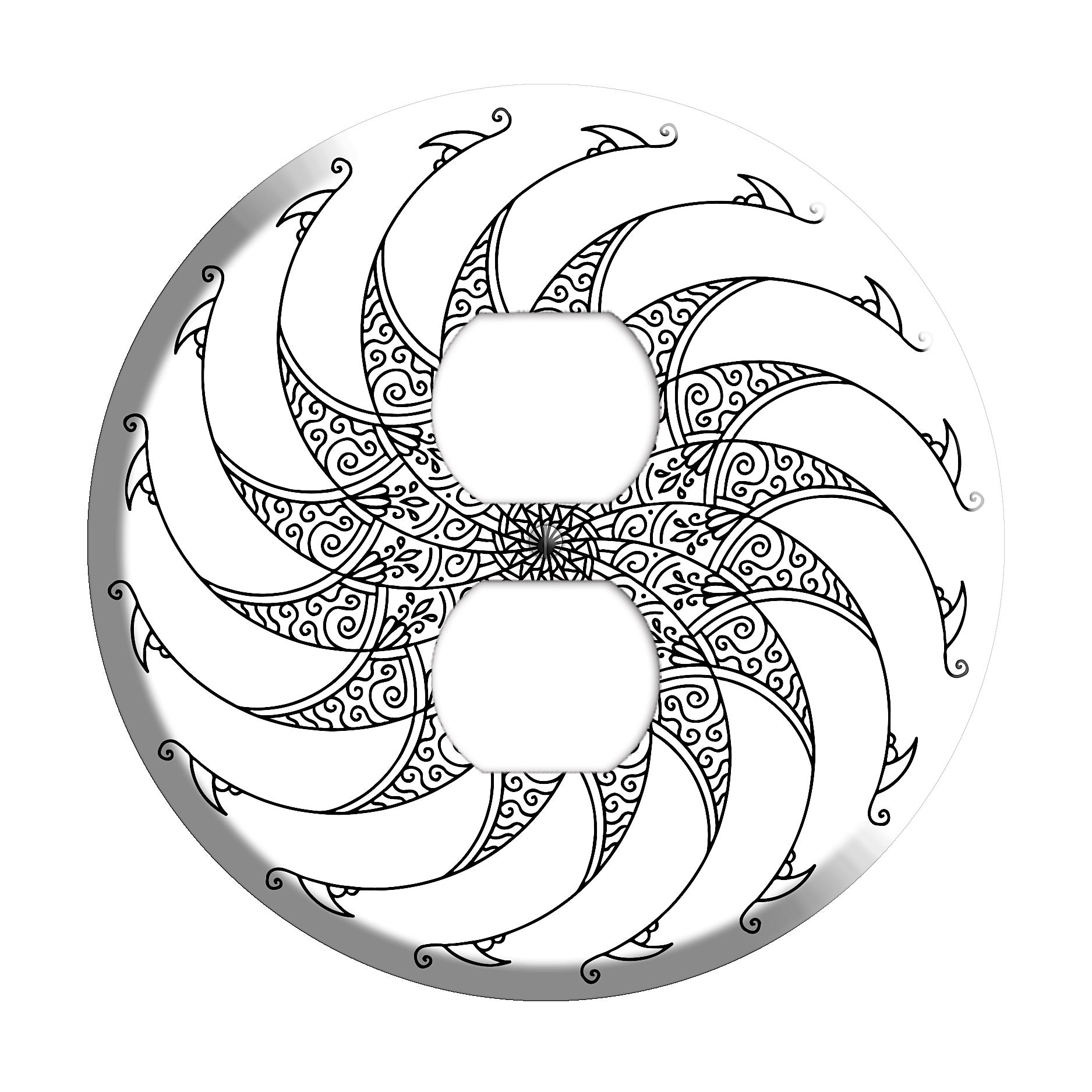 Spiral Mandala G Duplex Outlet Wallplate