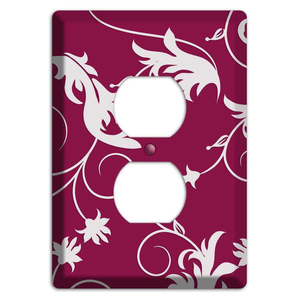 Fuschia Victorian Sprig Duplex Outlet Wallplate