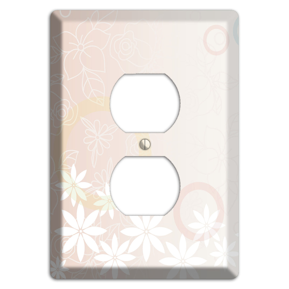 Mauve Floral Duplex Outlet Wallplate