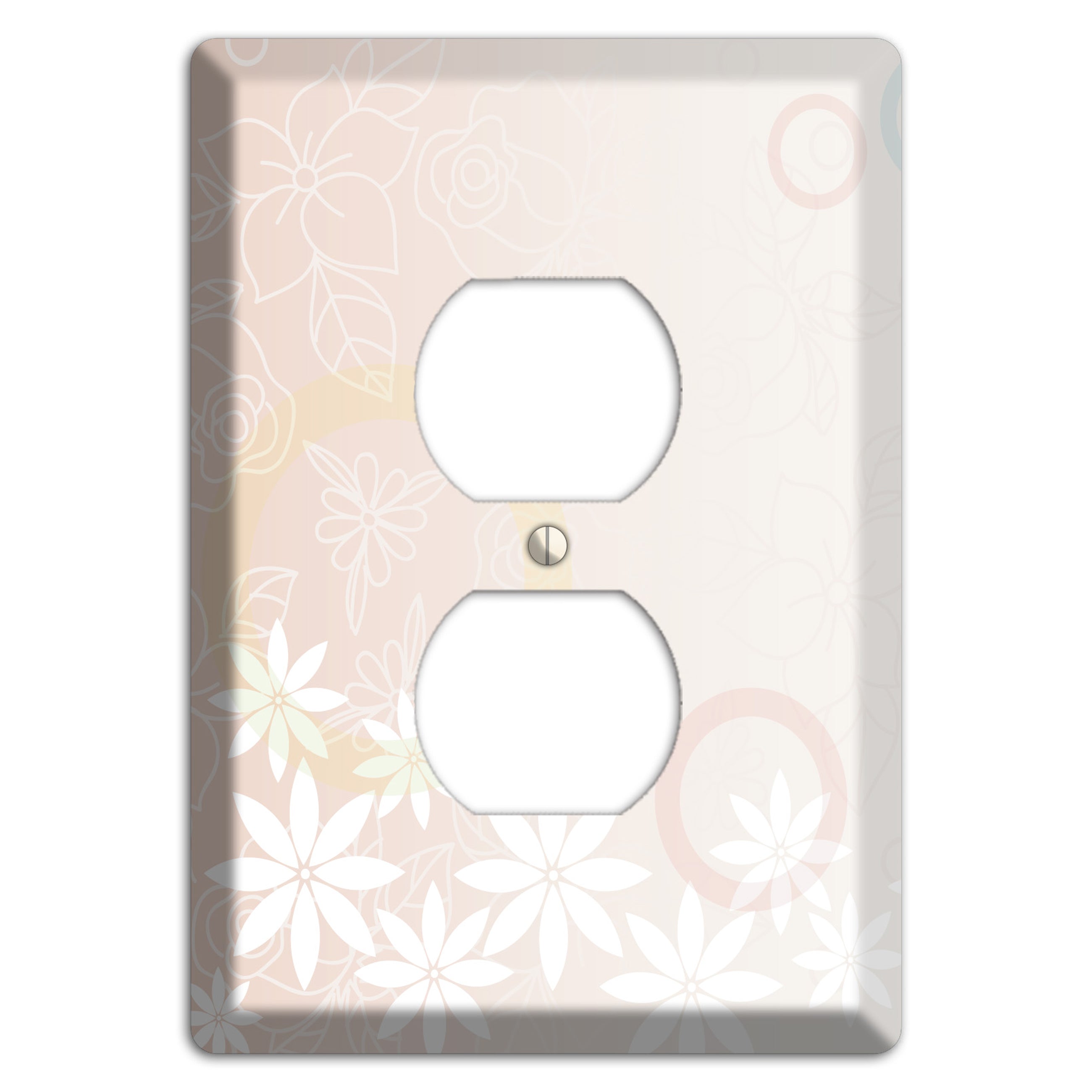 Mauve Floral Duplex Outlet Wallplate