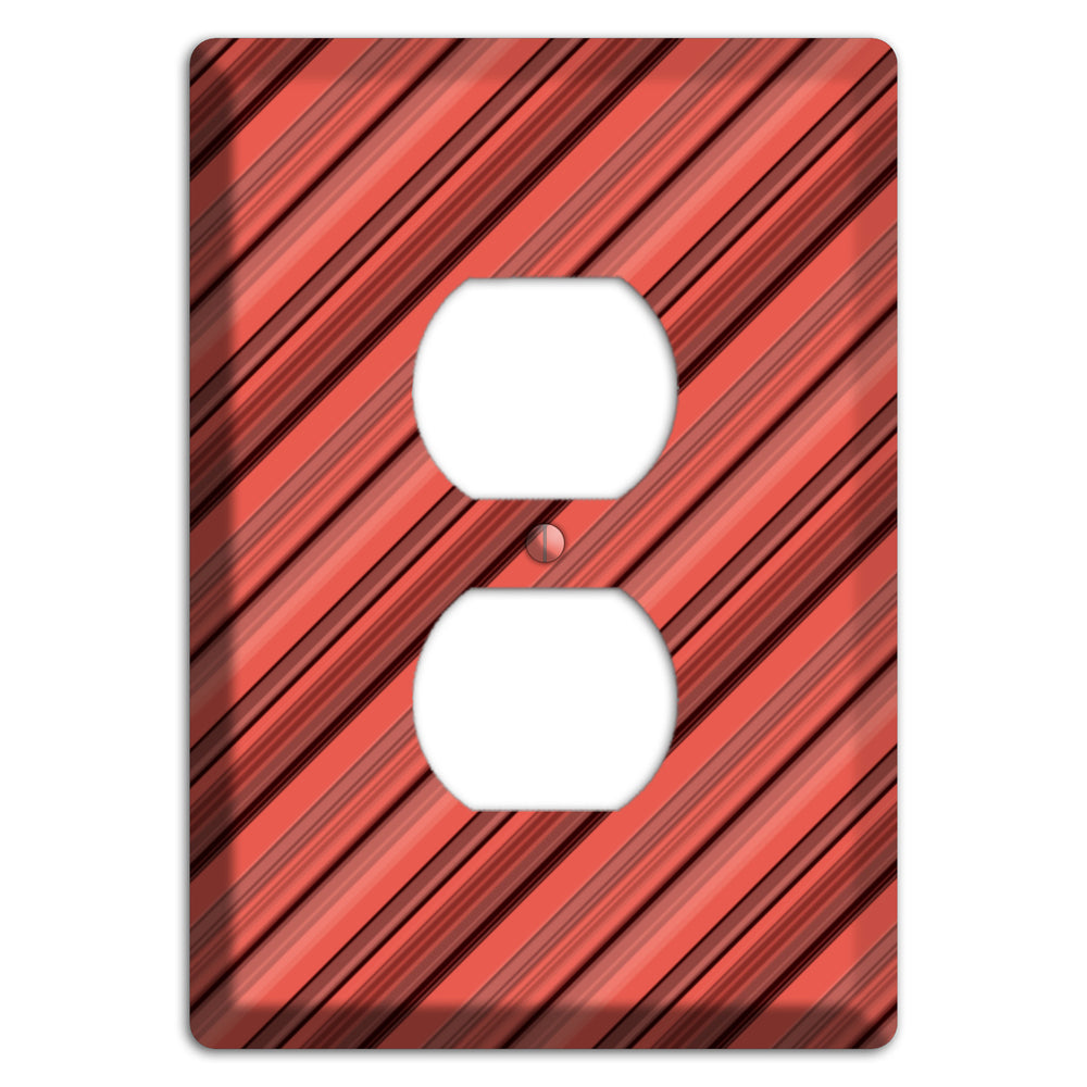 Red Stripes 2 Duplex Outlet Wallplate