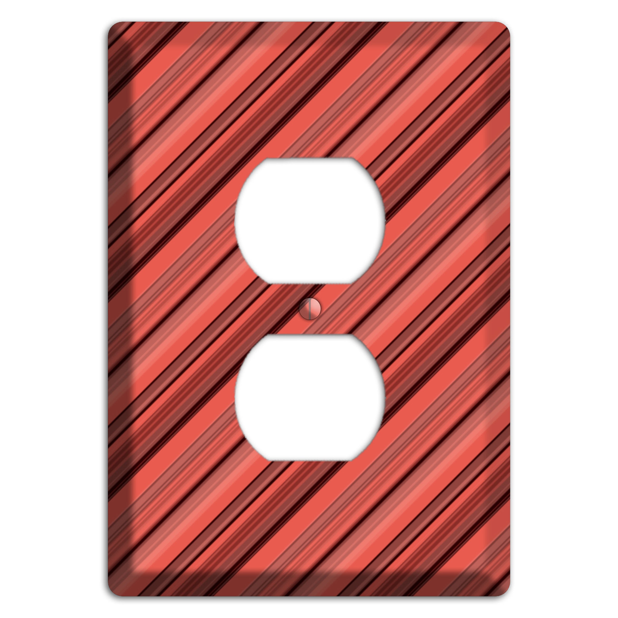 Red Stripes 2 Duplex Outlet Wallplate