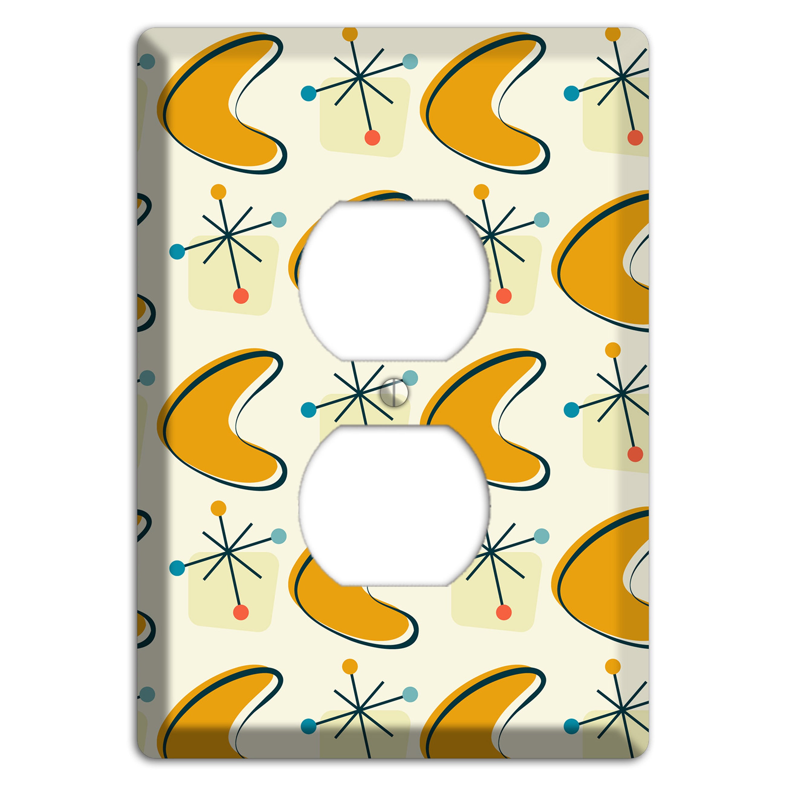 Yellow Boomerang Duplex Outlet Wallplate