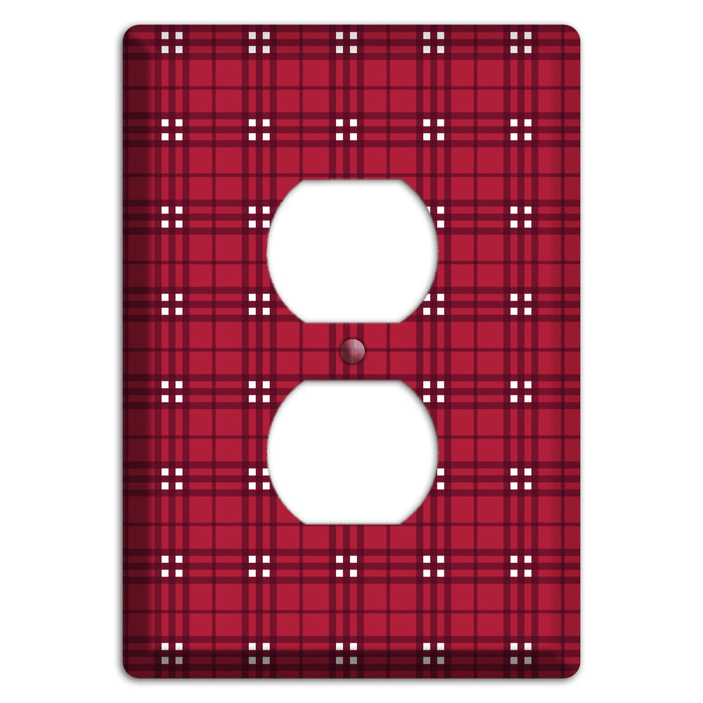 Red and White Plaid Duplex Outlet Wallplate