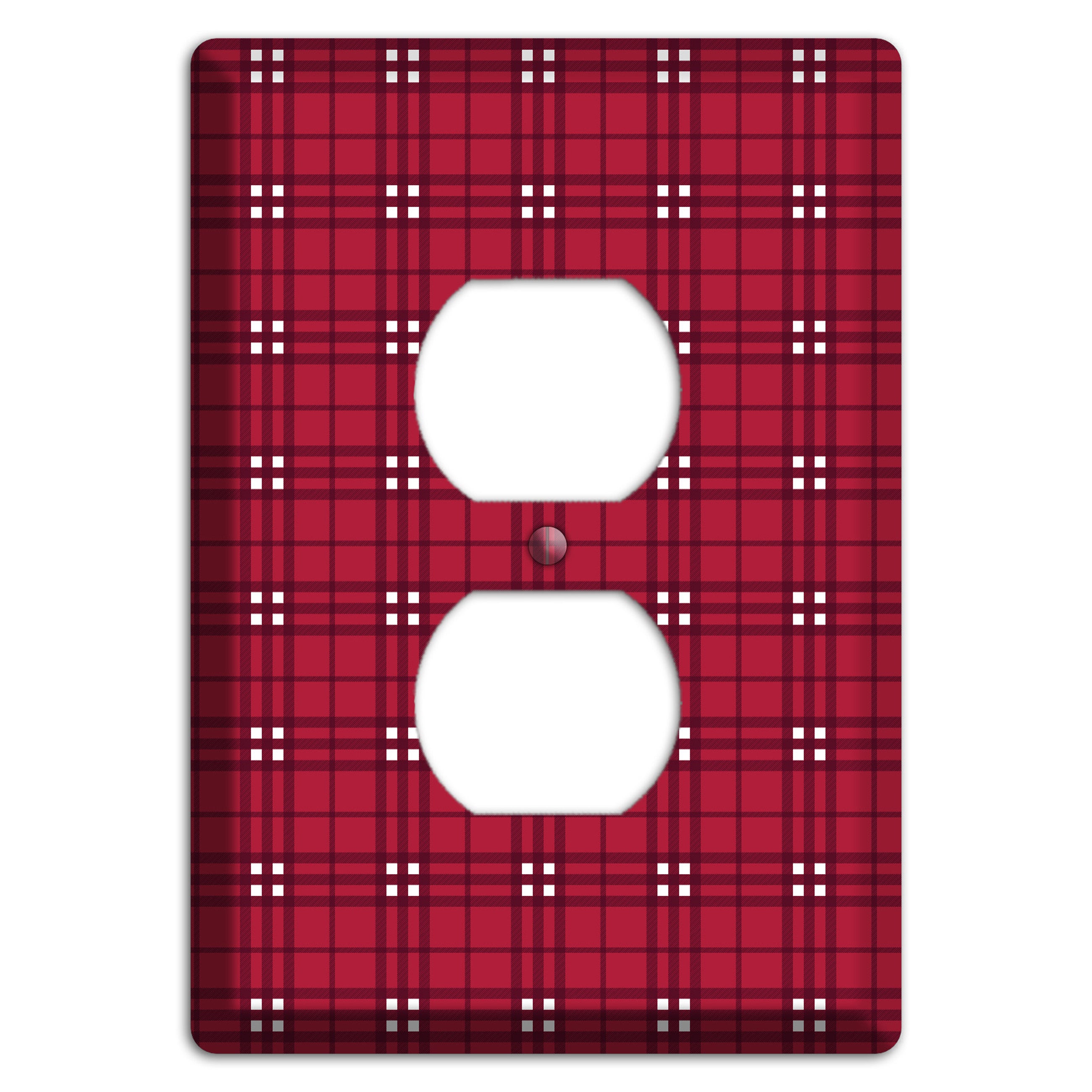 Red and White Plaid Duplex Outlet Wallplate