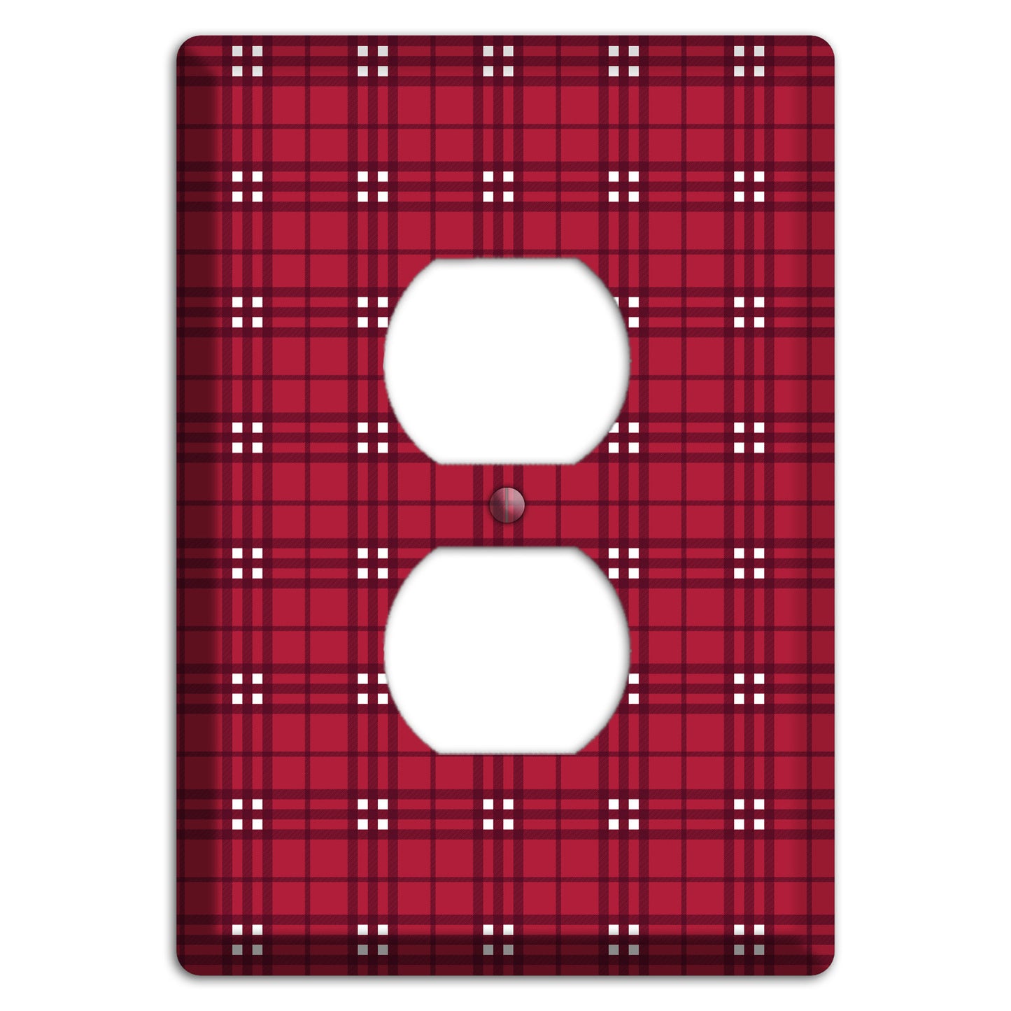 Red and White Plaid Duplex Outlet Wallplate