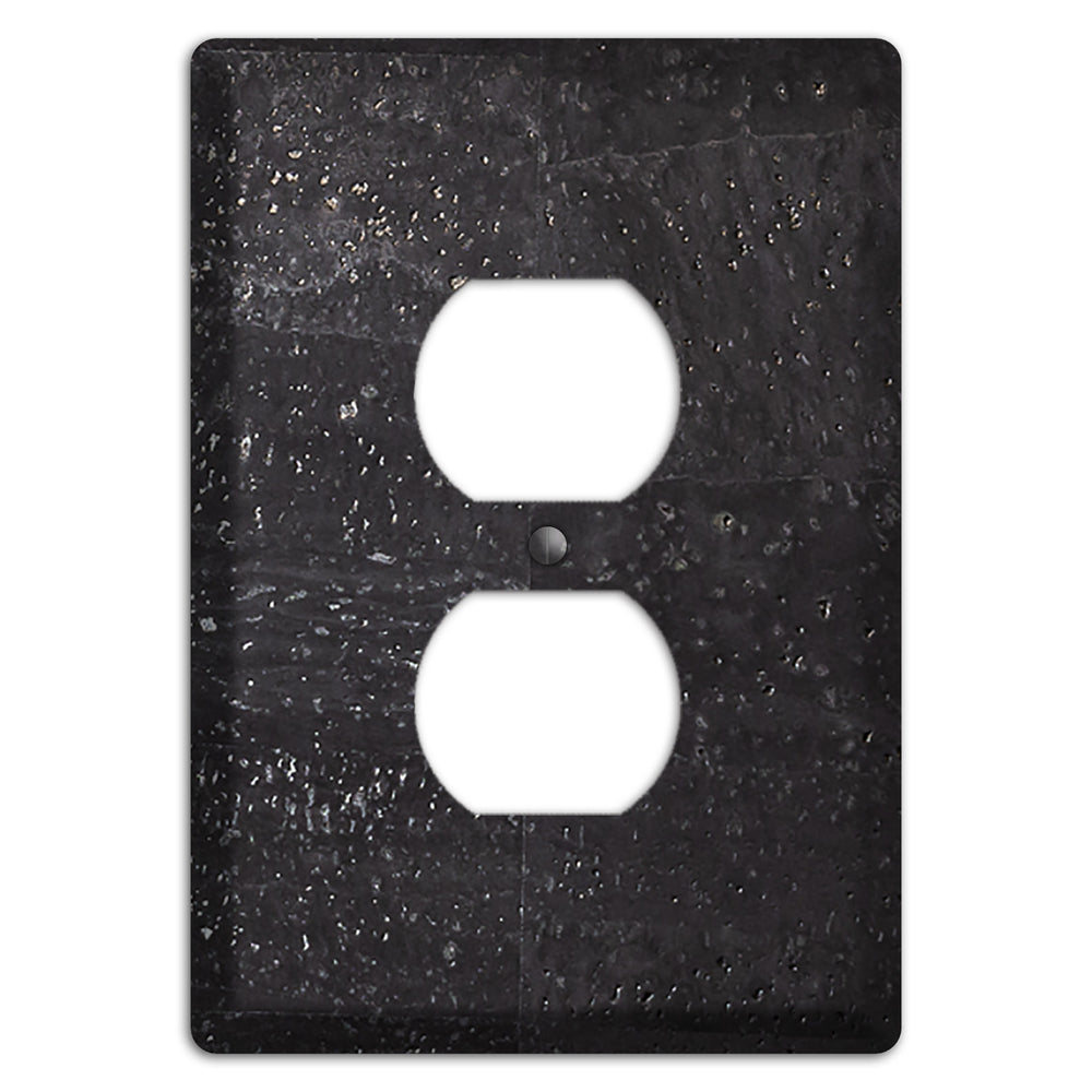 Black Cork Duplex Outlet Wallplate