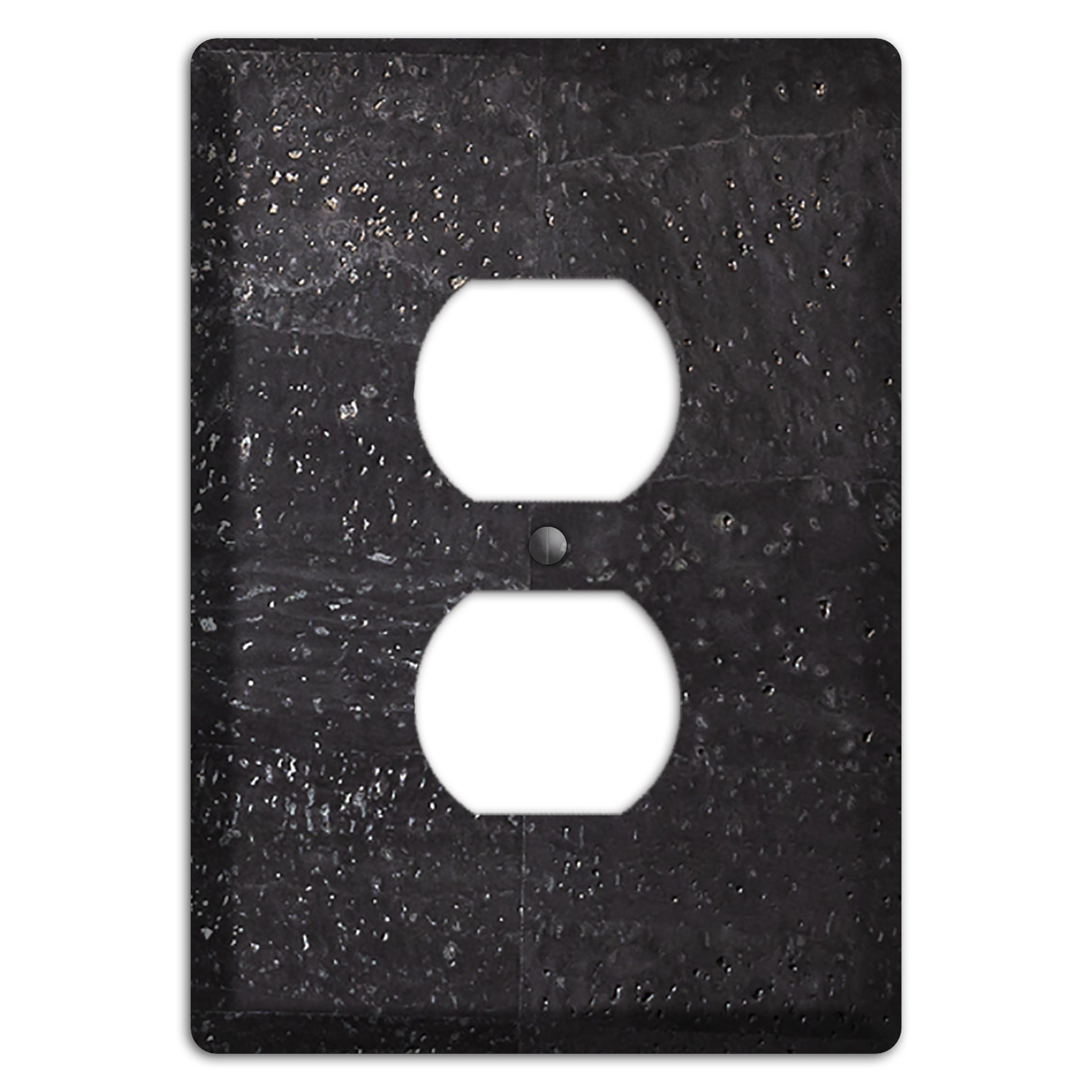 Black Cork Duplex Outlet Wallplate