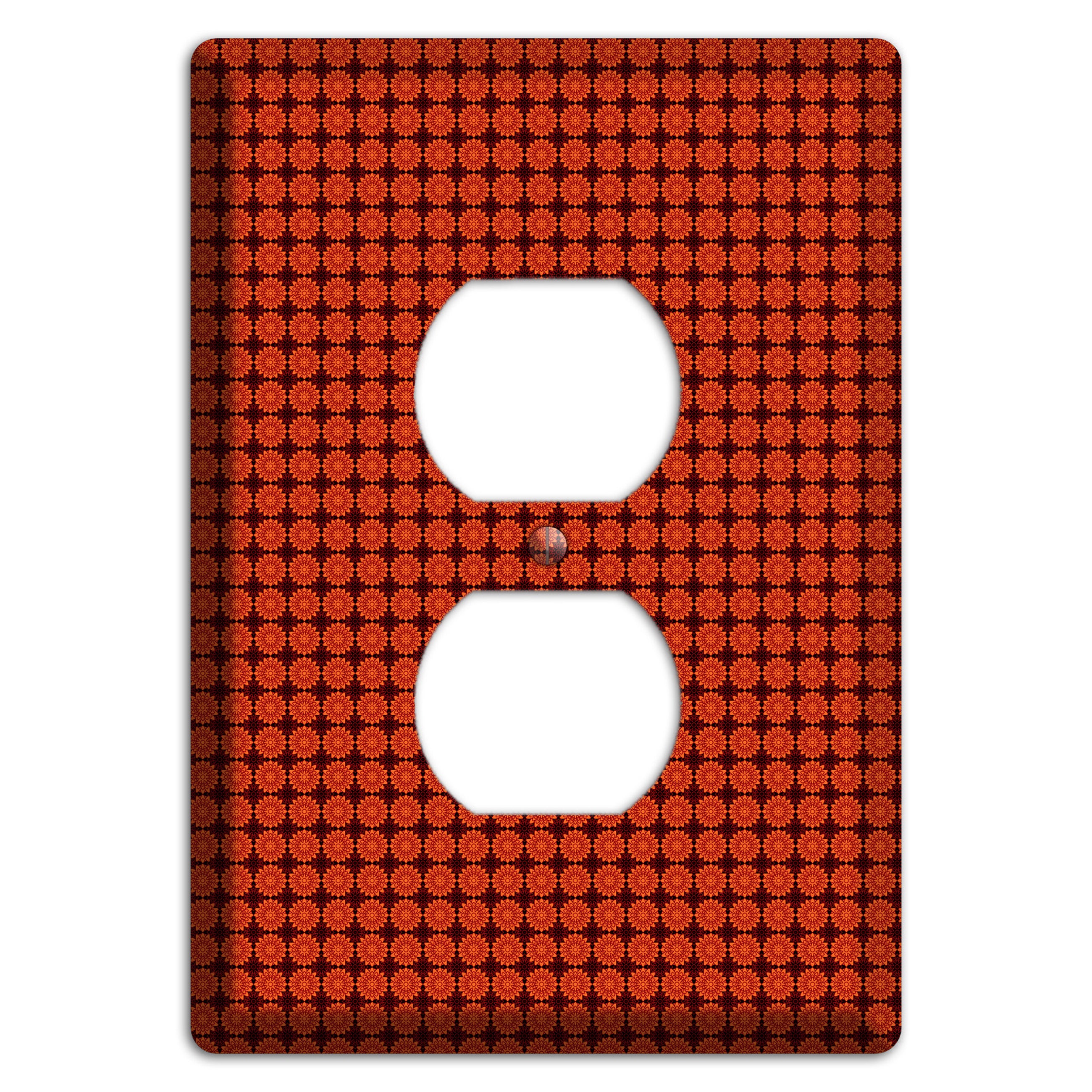 Maroon with Tiled Red Foulard Duplex Outlet Wallplate
