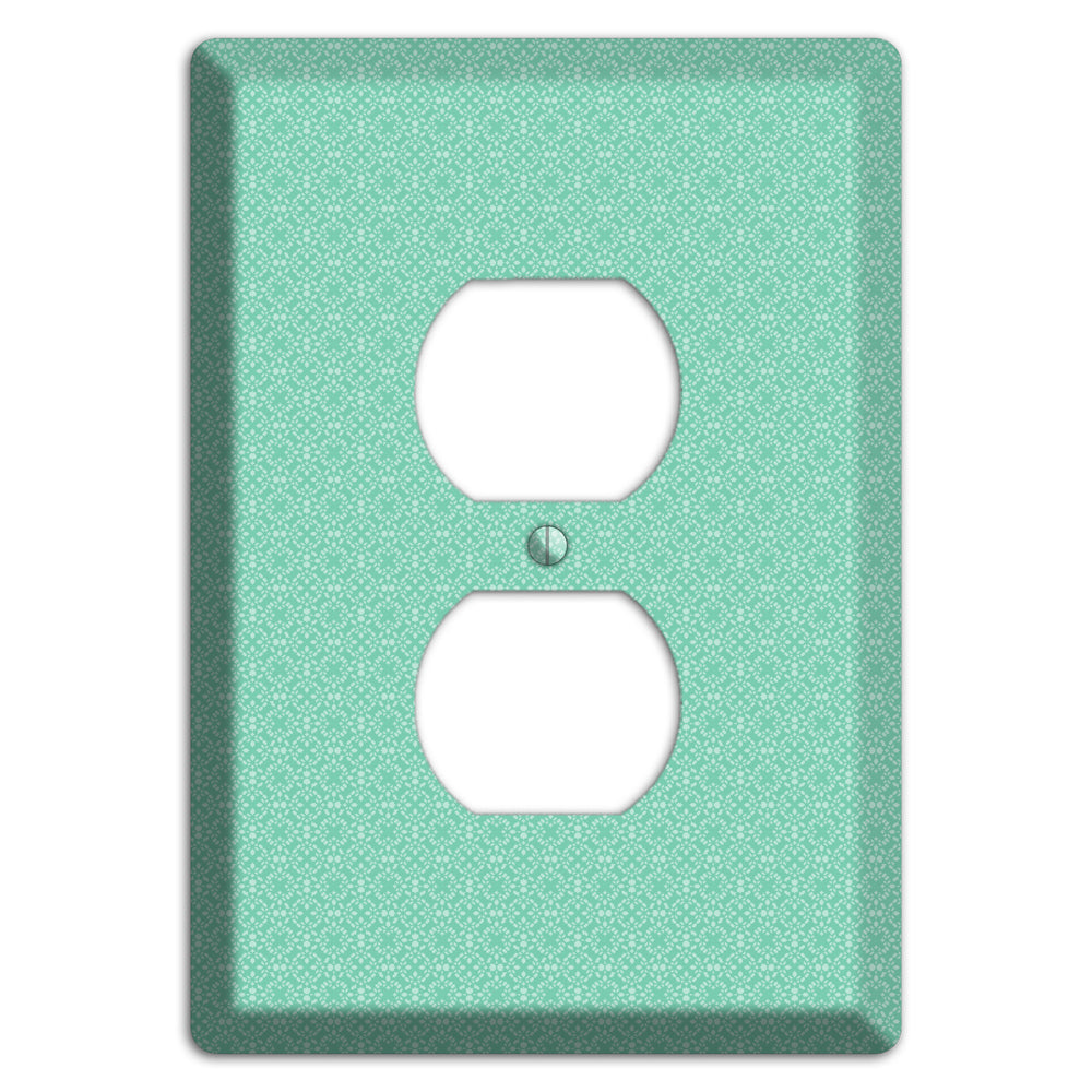 Aqua Calico Cartouche Duplex Outlet Wallplate