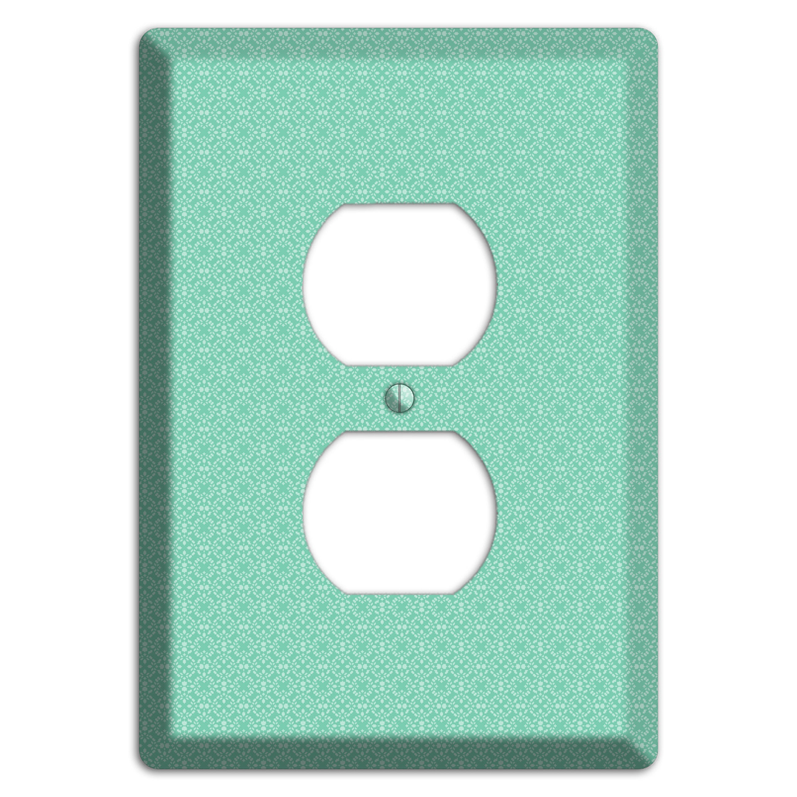 Aqua Calico Cartouche Duplex Outlet Wallplate
