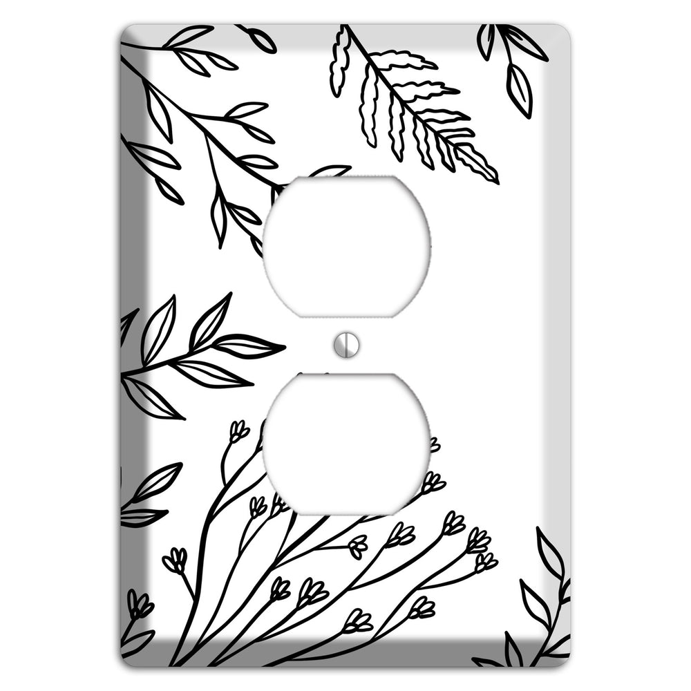 Hand-Drawn Floral 38 Duplex Outlet Wallplate