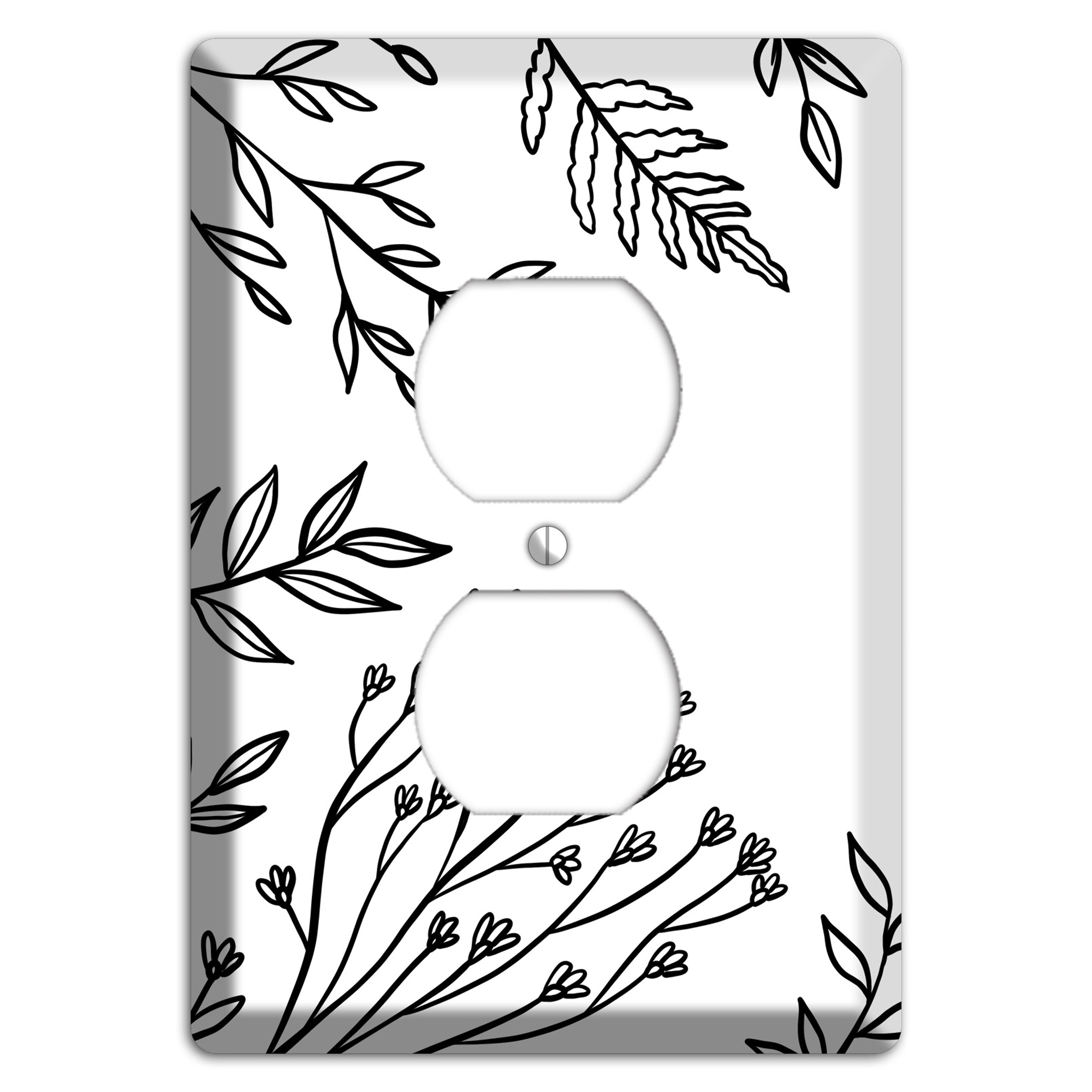 Hand-Drawn Floral 38 Duplex Outlet Wallplate
