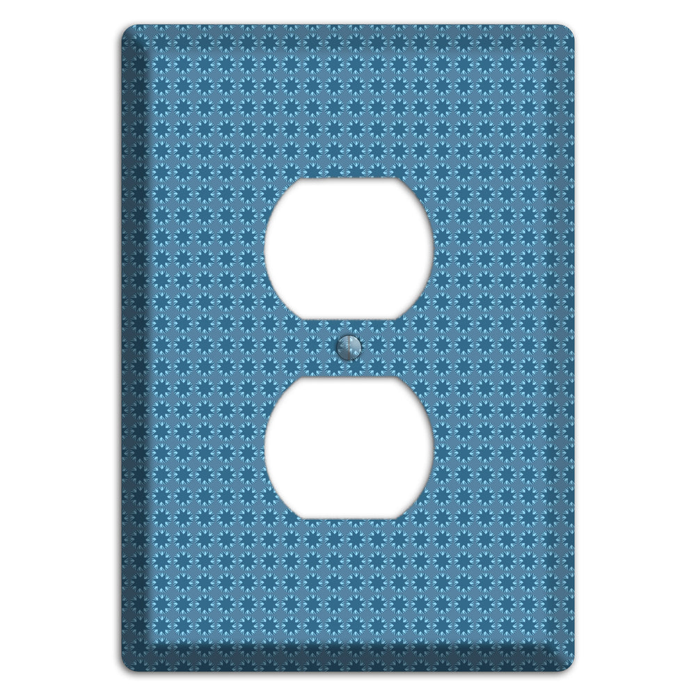 Multi Blue Tiled Foulard Duplex Outlet Wallplate