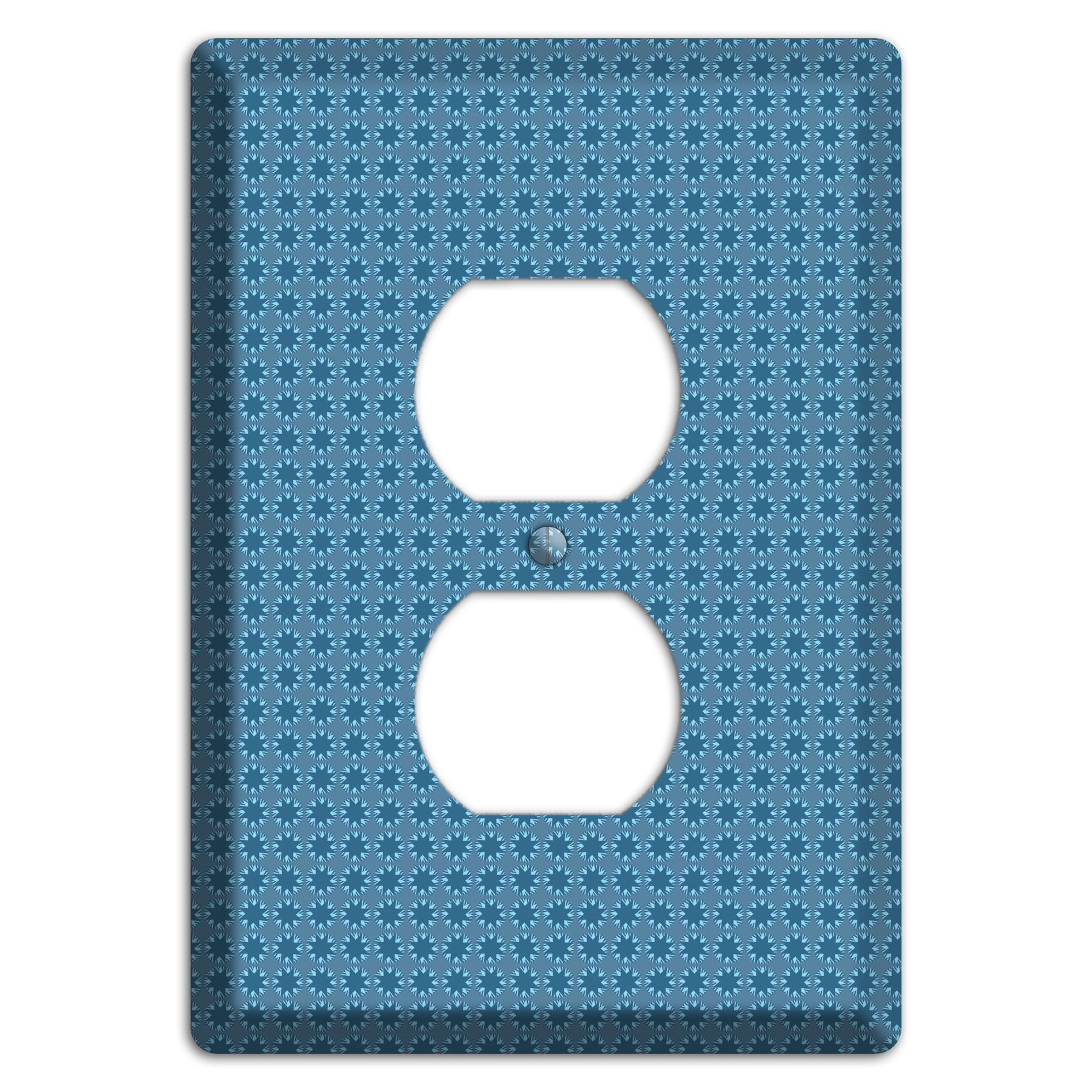 Multi Blue Tiled Foulard Duplex Outlet Wallplate