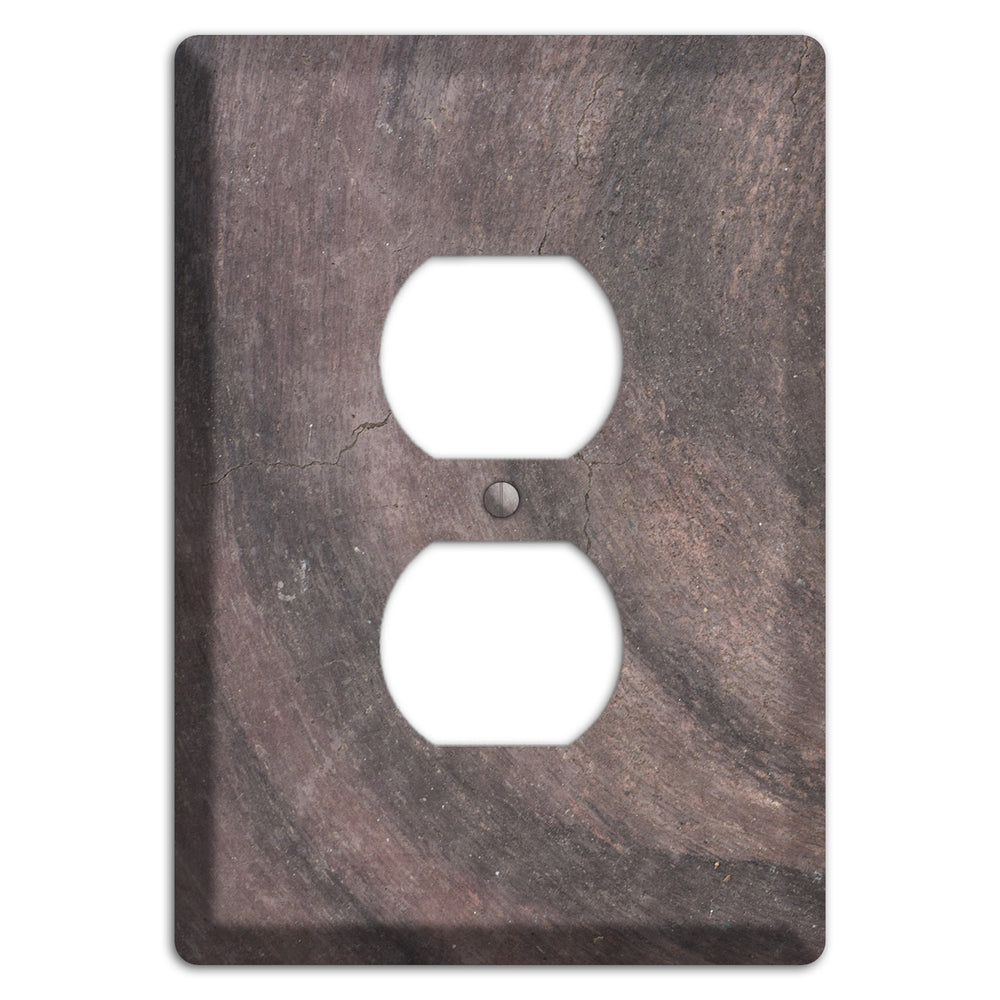 Brown Swirl Concrete Duplex Outlet Wallplate