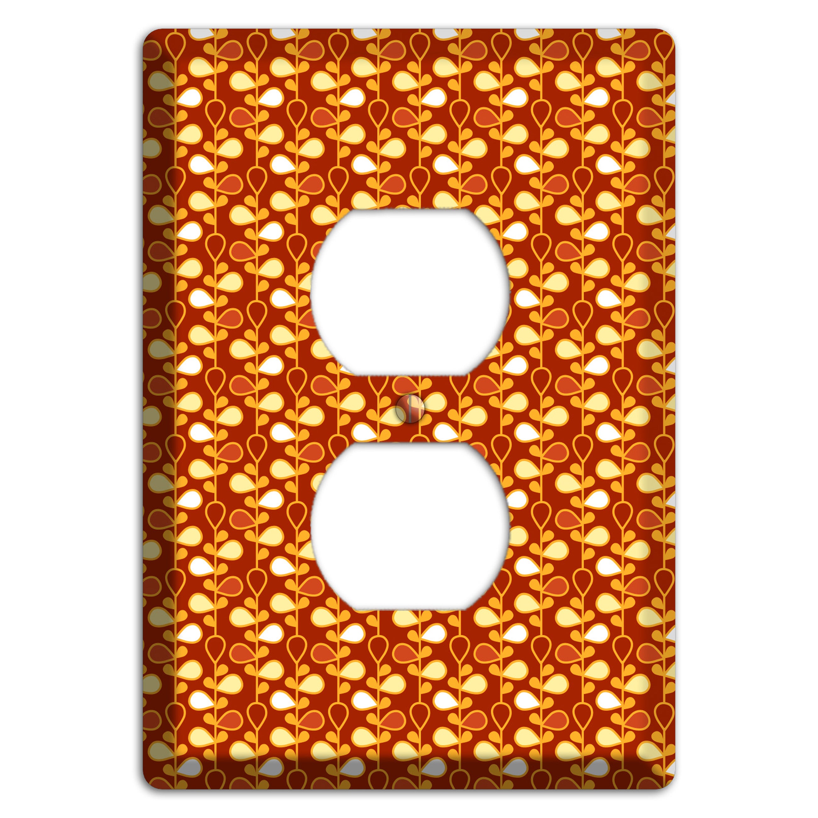 Maroon Teardrop Vine Duplex Outlet Wallplate