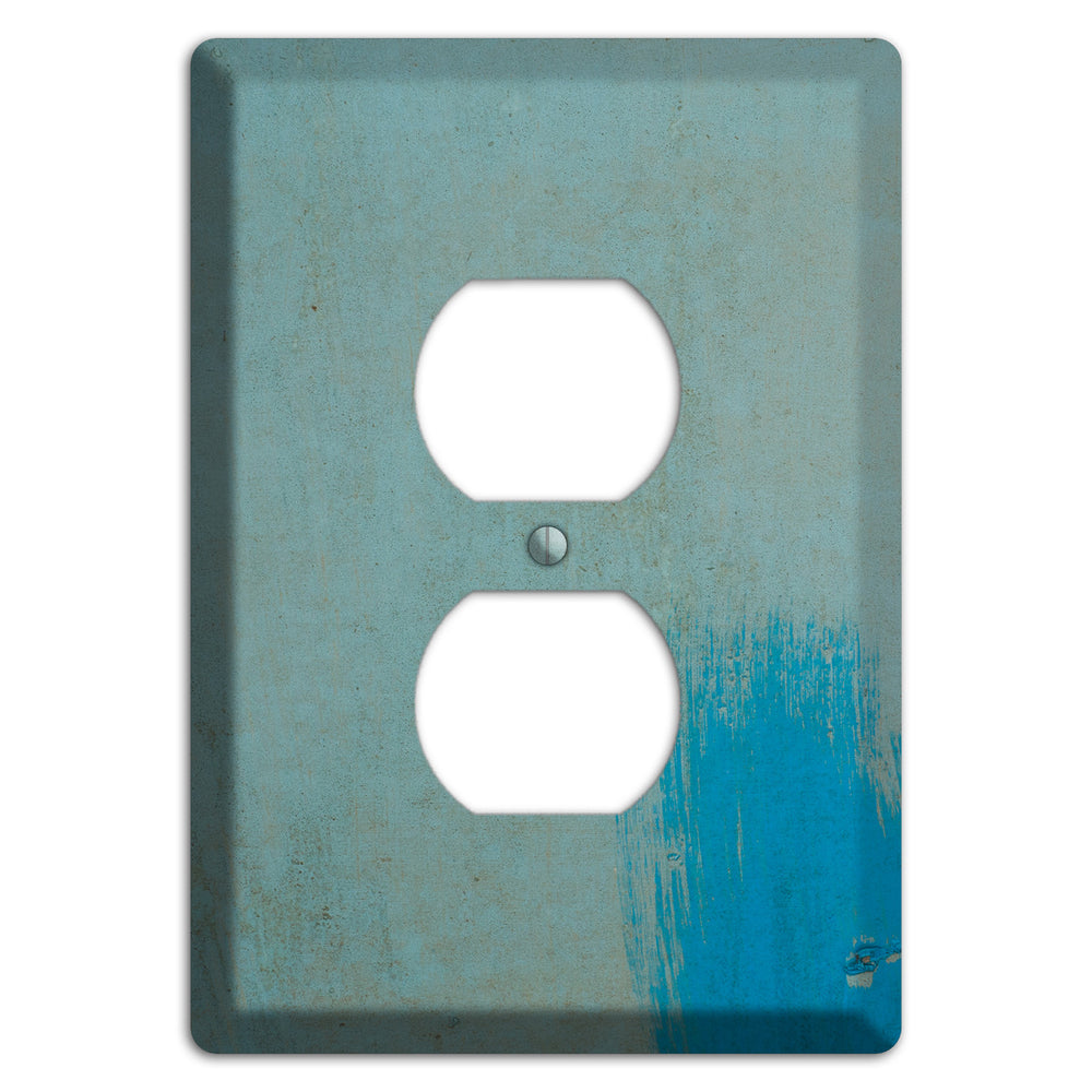 Blue Concrete Duplex Outlet Wallplate