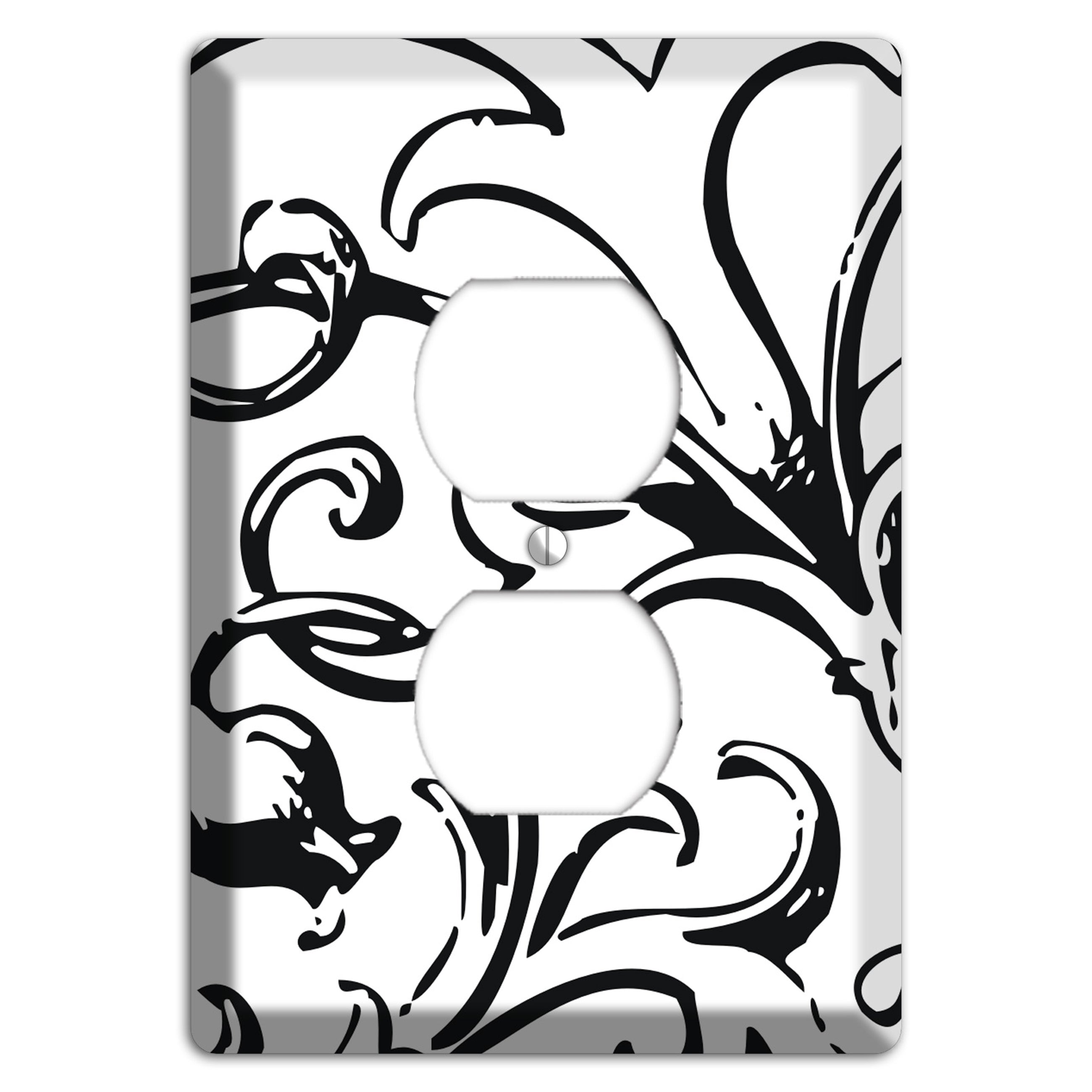 Victorian Black and White Duplex Outlet Wallplate