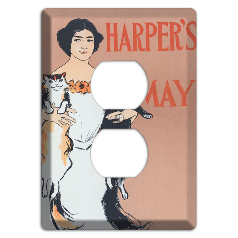 harpers Magazine Vintage Poster Duplex Outlet Wallplate