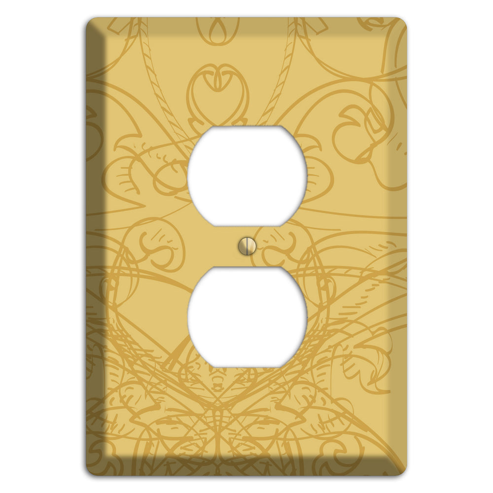 Beige Deco Sketch Duplex Outlet Wallplate