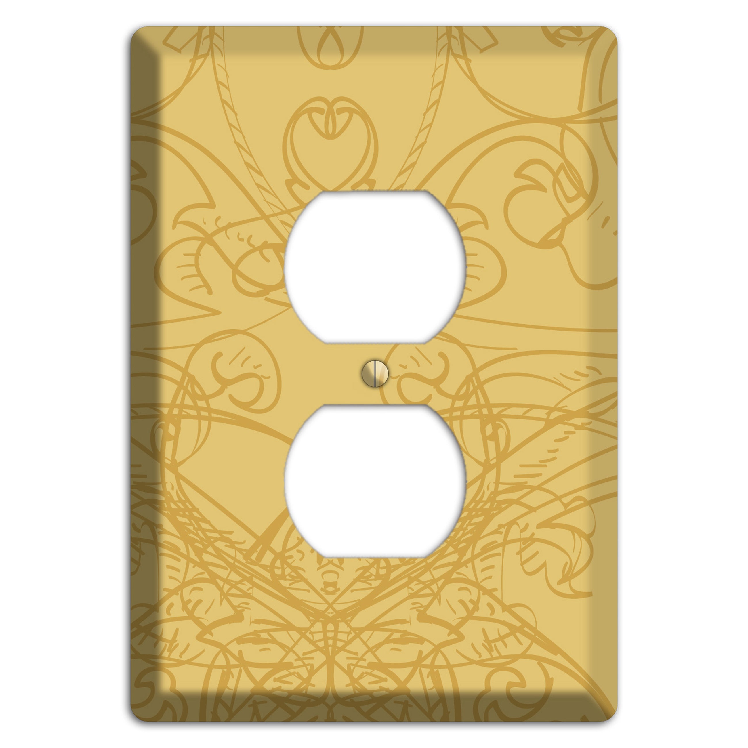 Beige Deco Sketch Duplex Outlet Wallplate