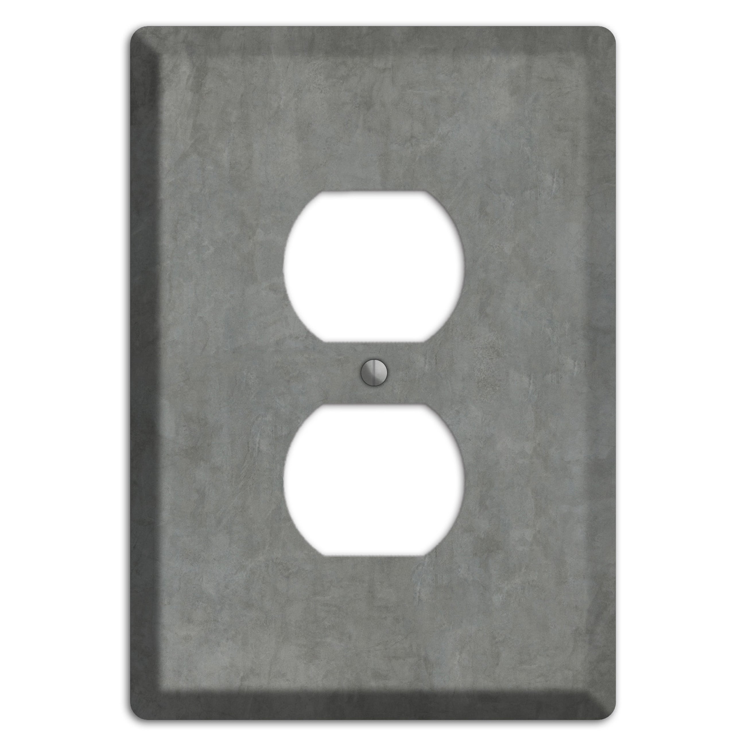Stucco Grey Duplex Outlet Wallplate