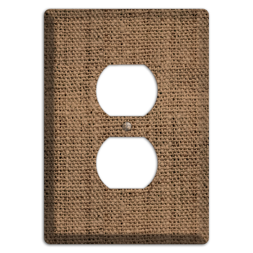 Beaver Burlap Duplex Outlet Wallplate