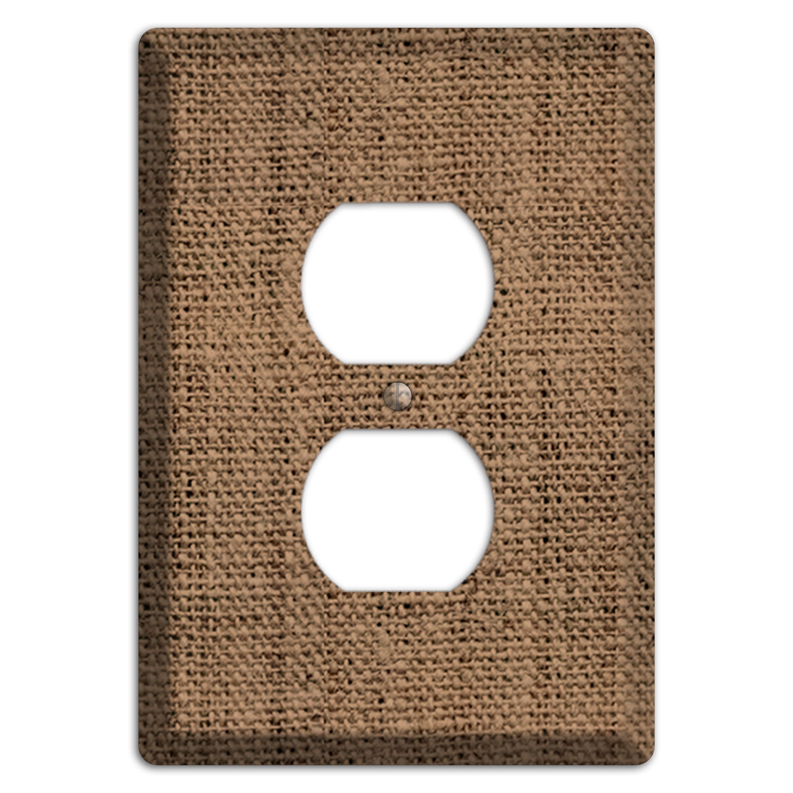 Beaver Burlap Duplex Outlet Wallplate