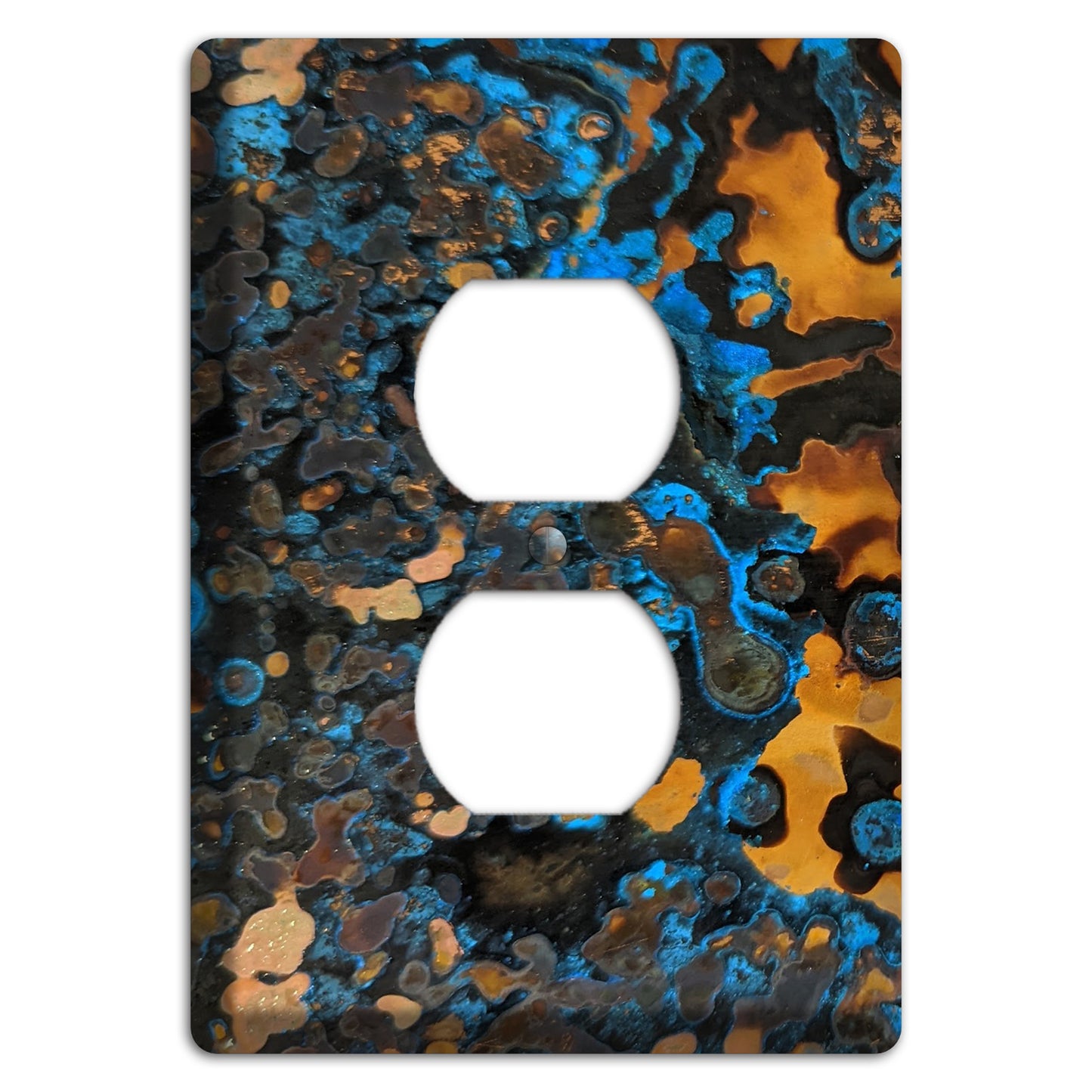 Copper Turquoise Duplex Outlet Cover Plate