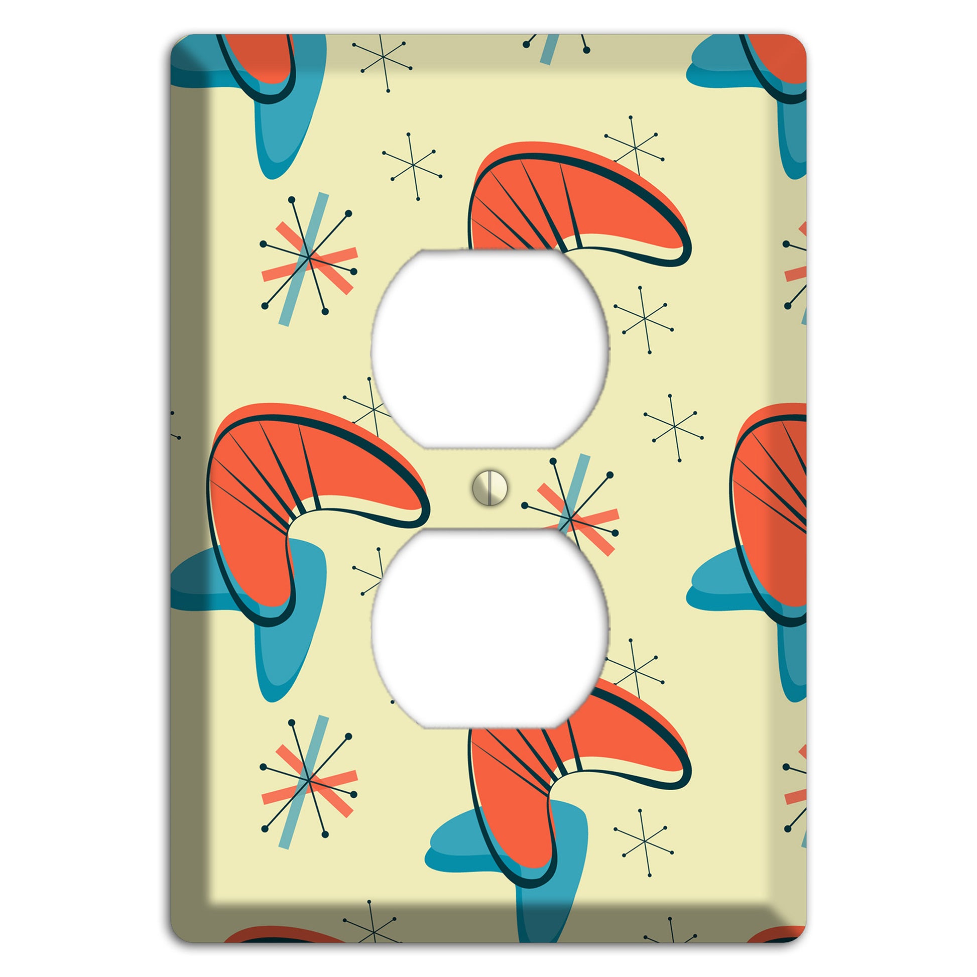 Atomic Boomerang Duplex Outlet Wallplate