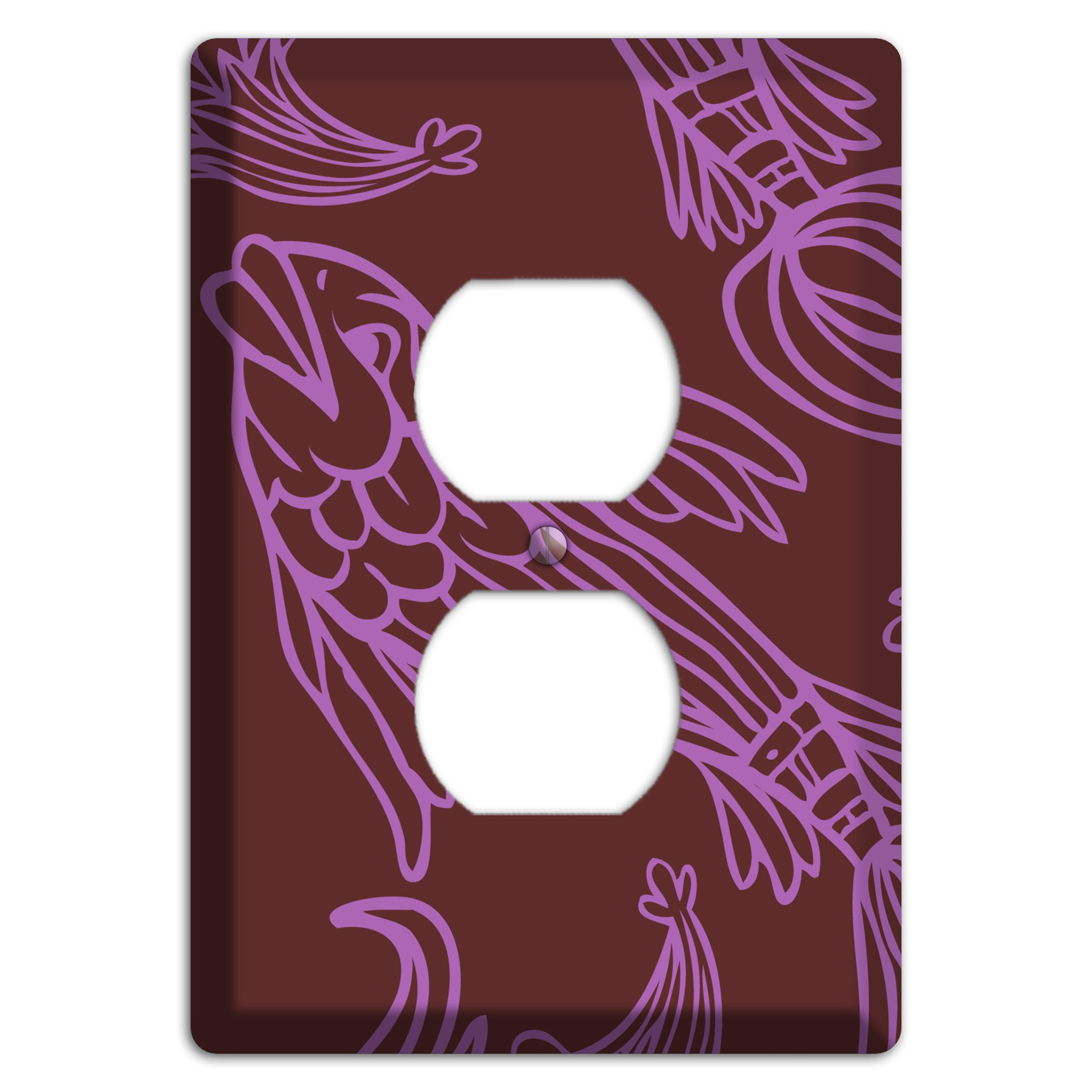 Purple and Pink Koi Duplex Outlet Wallplate