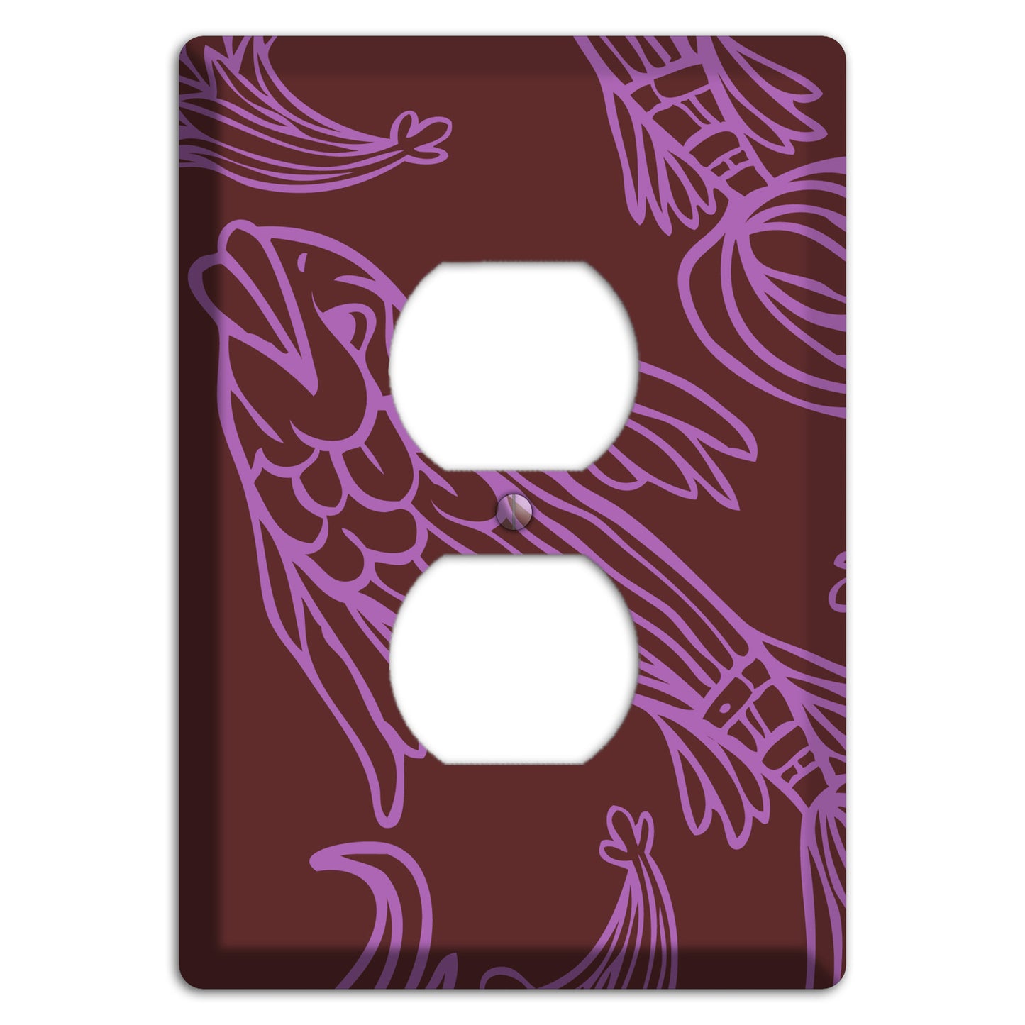 Purple and Pink Koi Duplex Outlet Wallplate