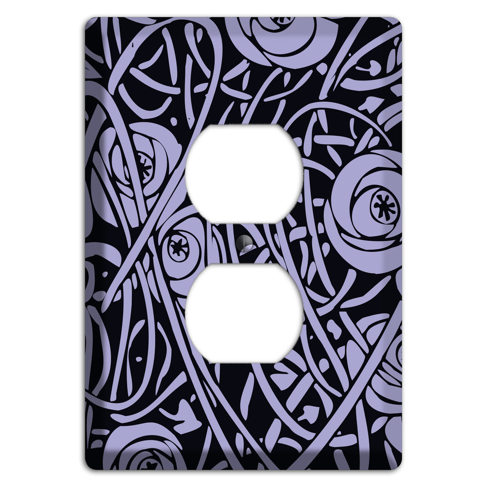 Lilac Deco Floral Duplex Outlet Wallplate