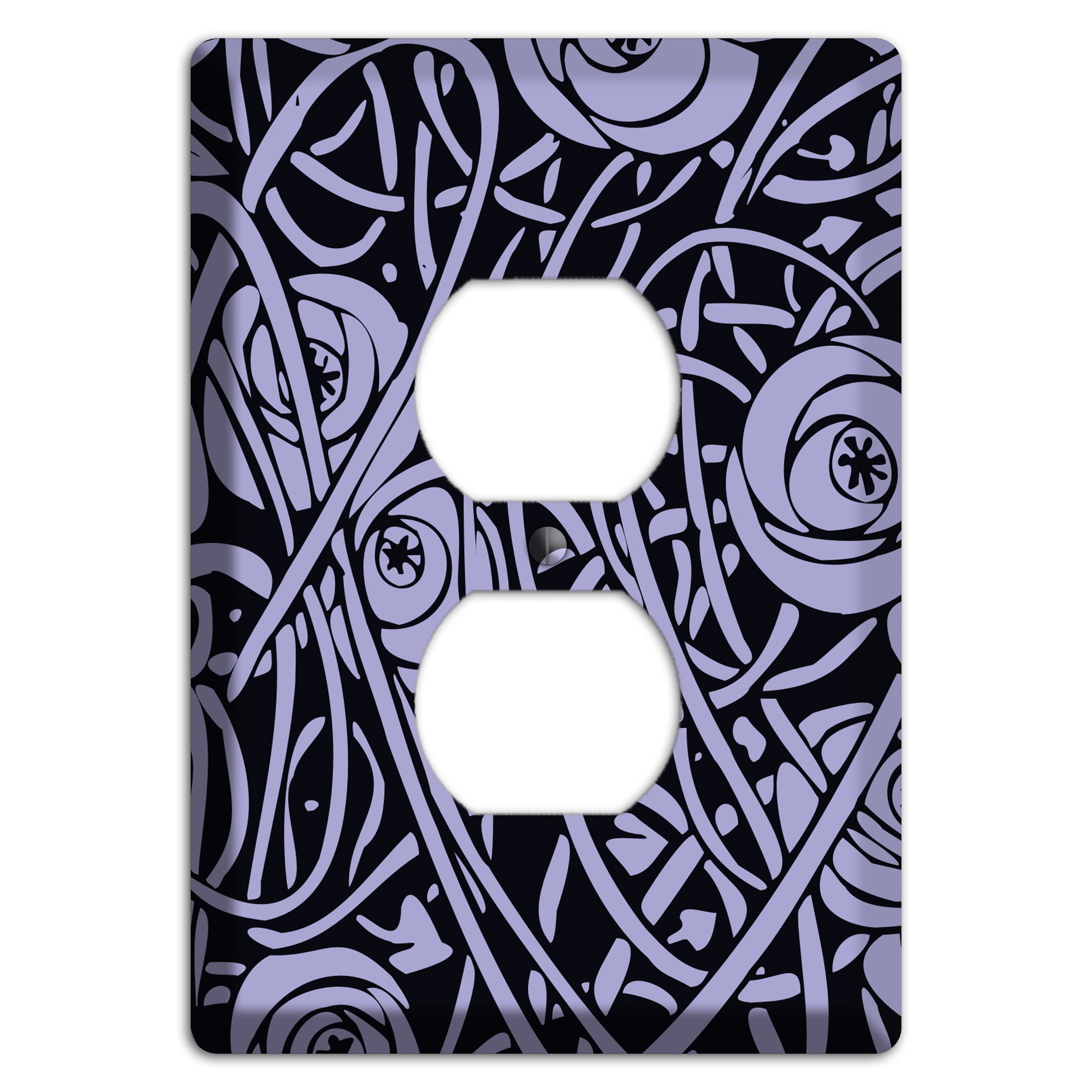 Lilac Deco Floral Duplex Outlet Wallplate