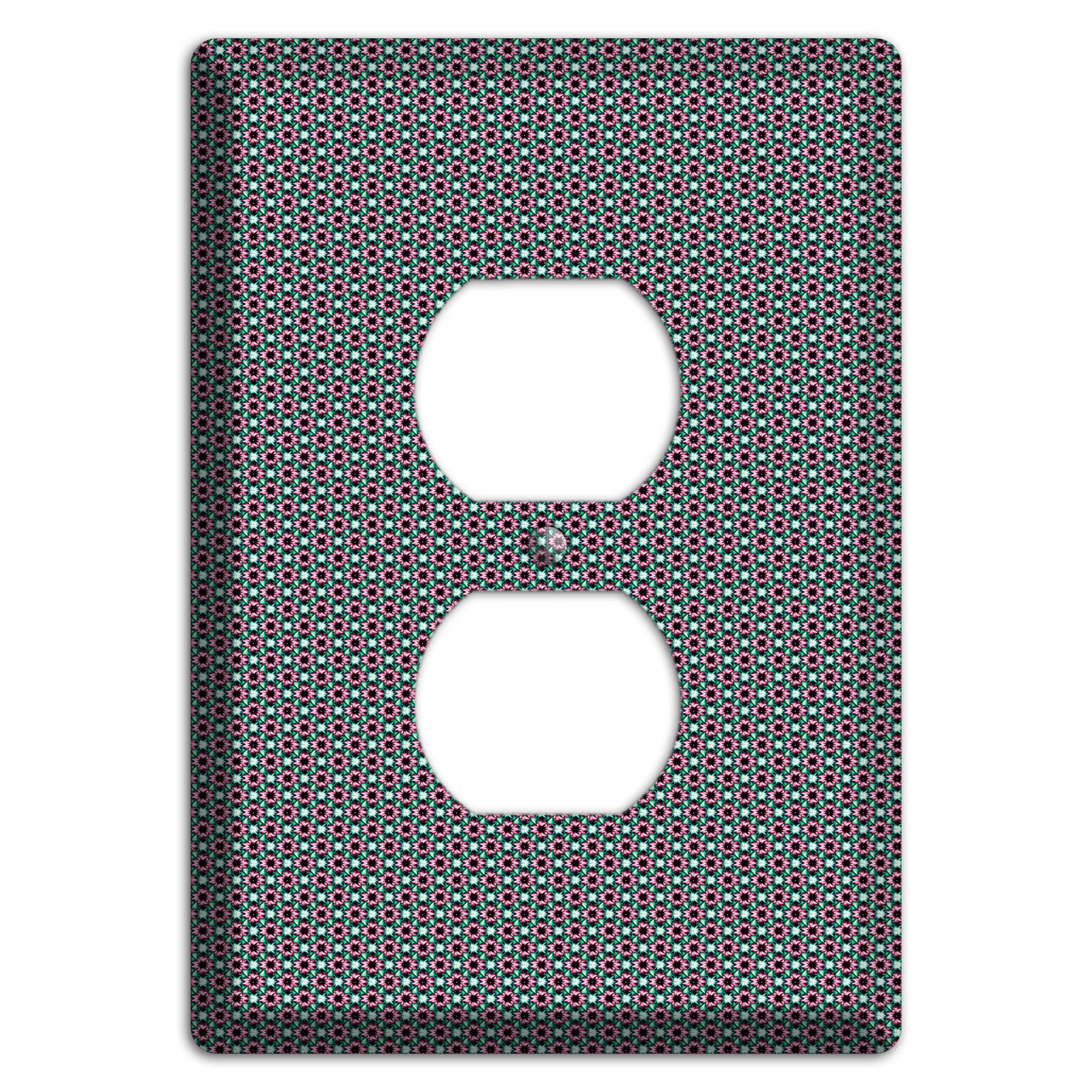 Green Red Grey Geometric Duplex Outlet Wallplate