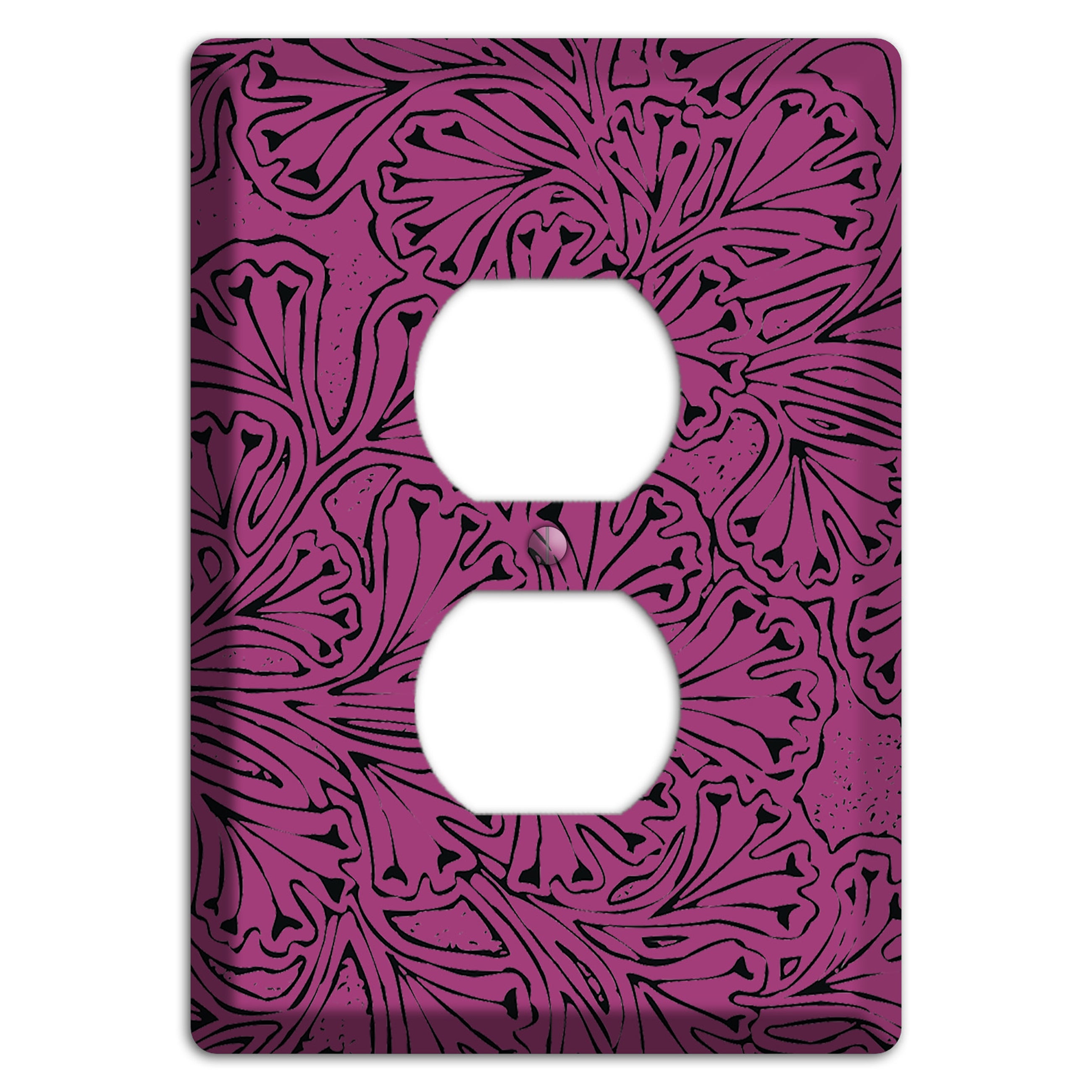 Deco Plum Interlocking Floral Duplex Outlet Wallplate