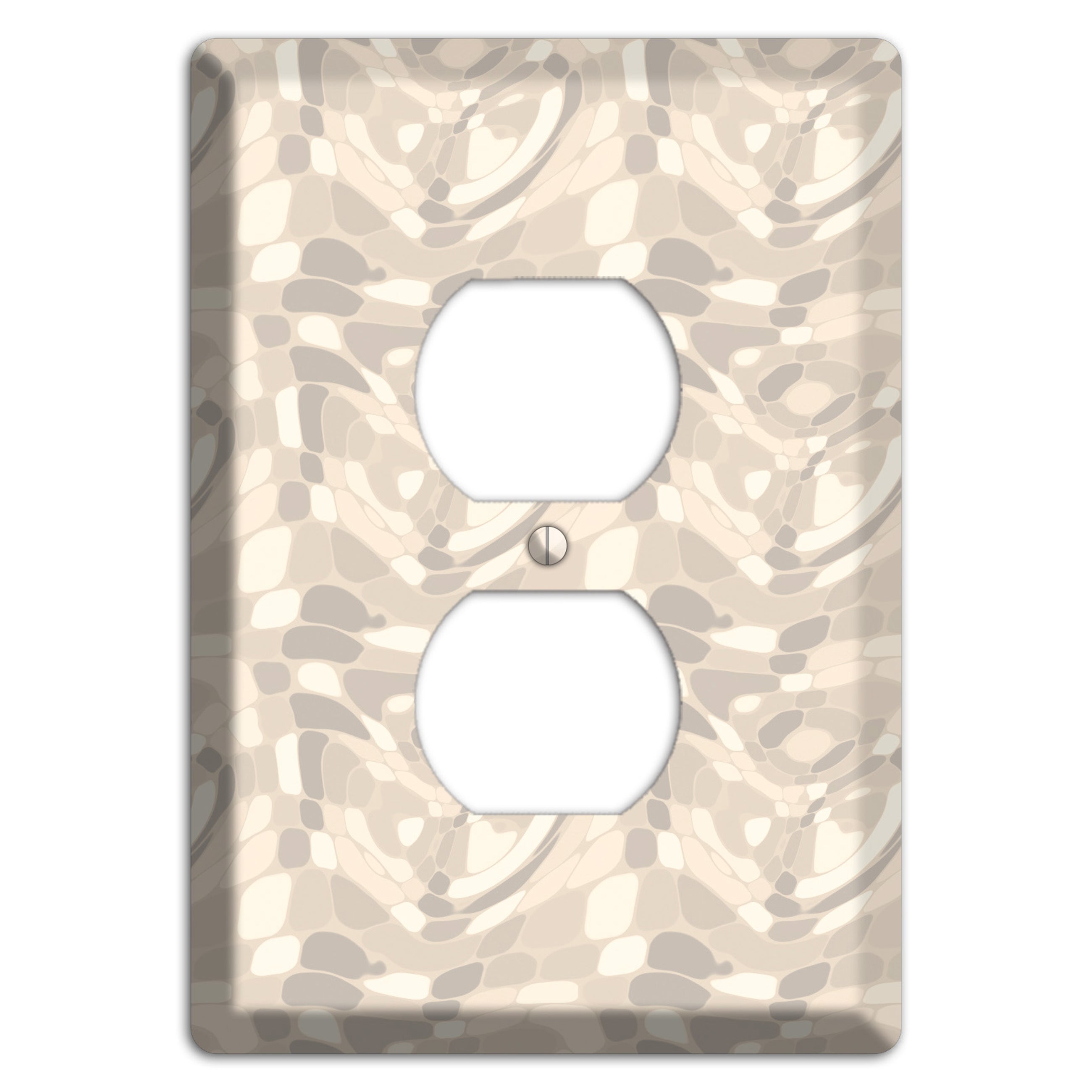 Beige Large Abstract Duplex Outlet Wallplate