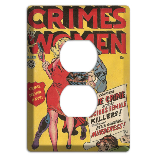 Crimes by Women Vintage Comics Duplex Outlet Wallplate